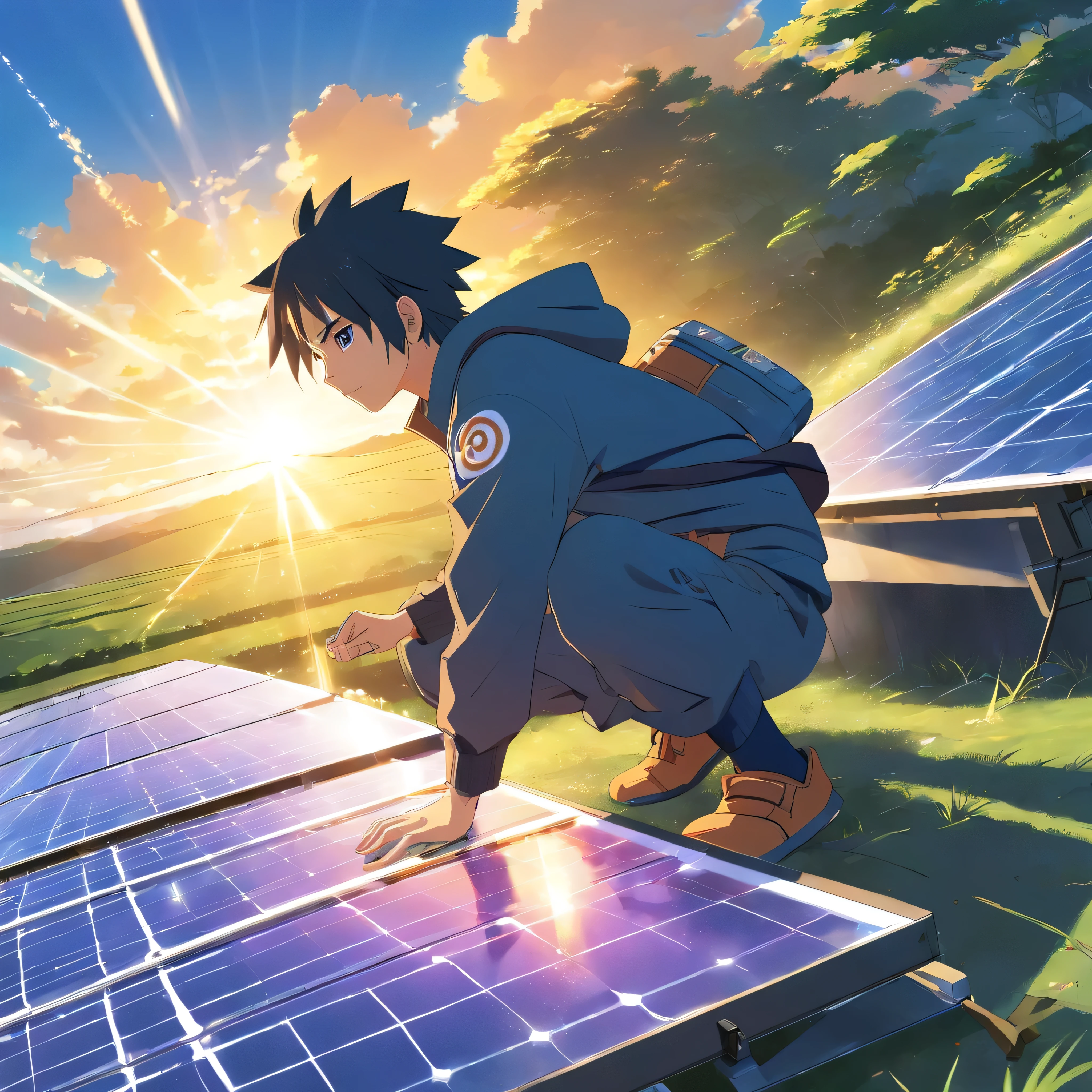 Naruto installing solar panels 