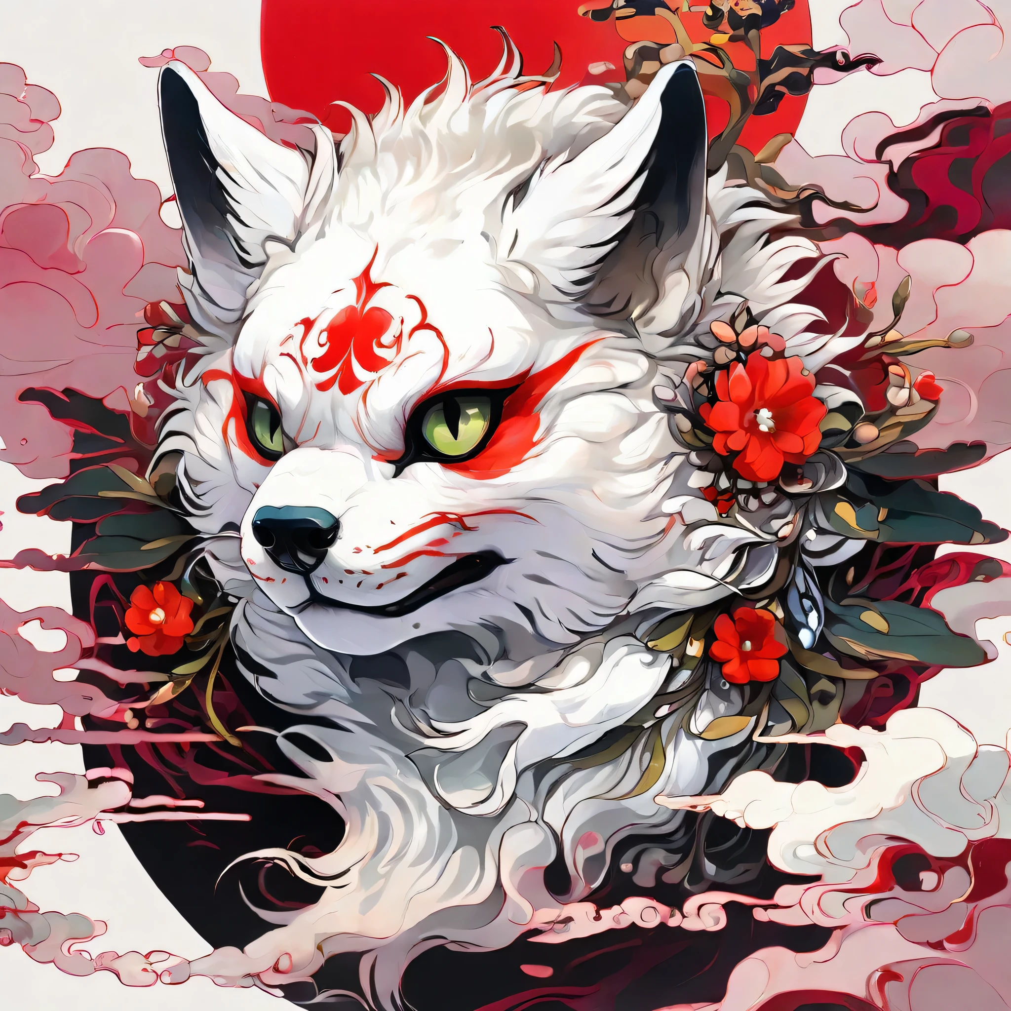 masterpiece, best quality,
There are no humans, flower, alone, looking at the audience, portrait, White fur, colored sclera, hairy