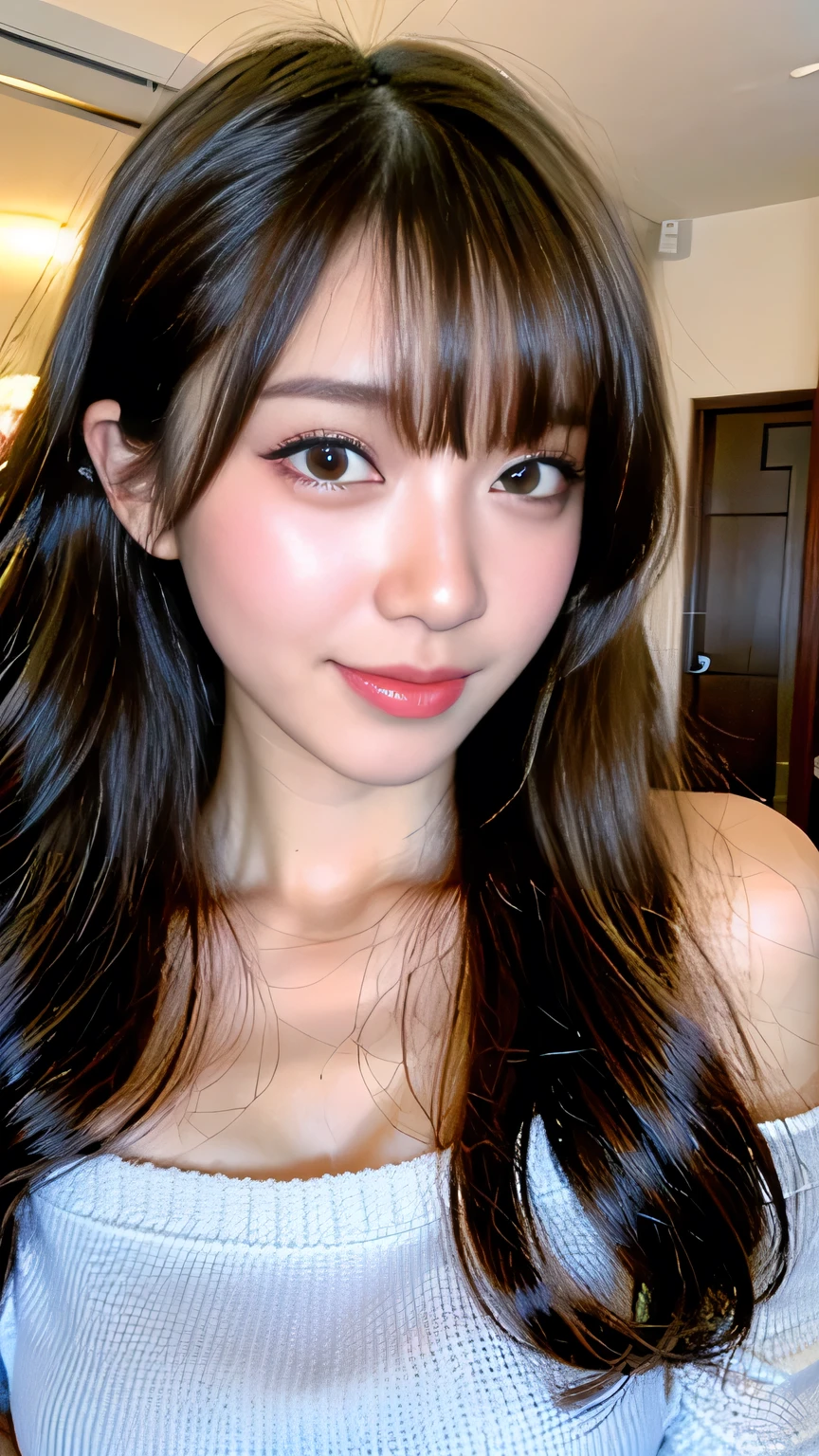 Araffe asian woman with long hair and a white top - SeaArt AI