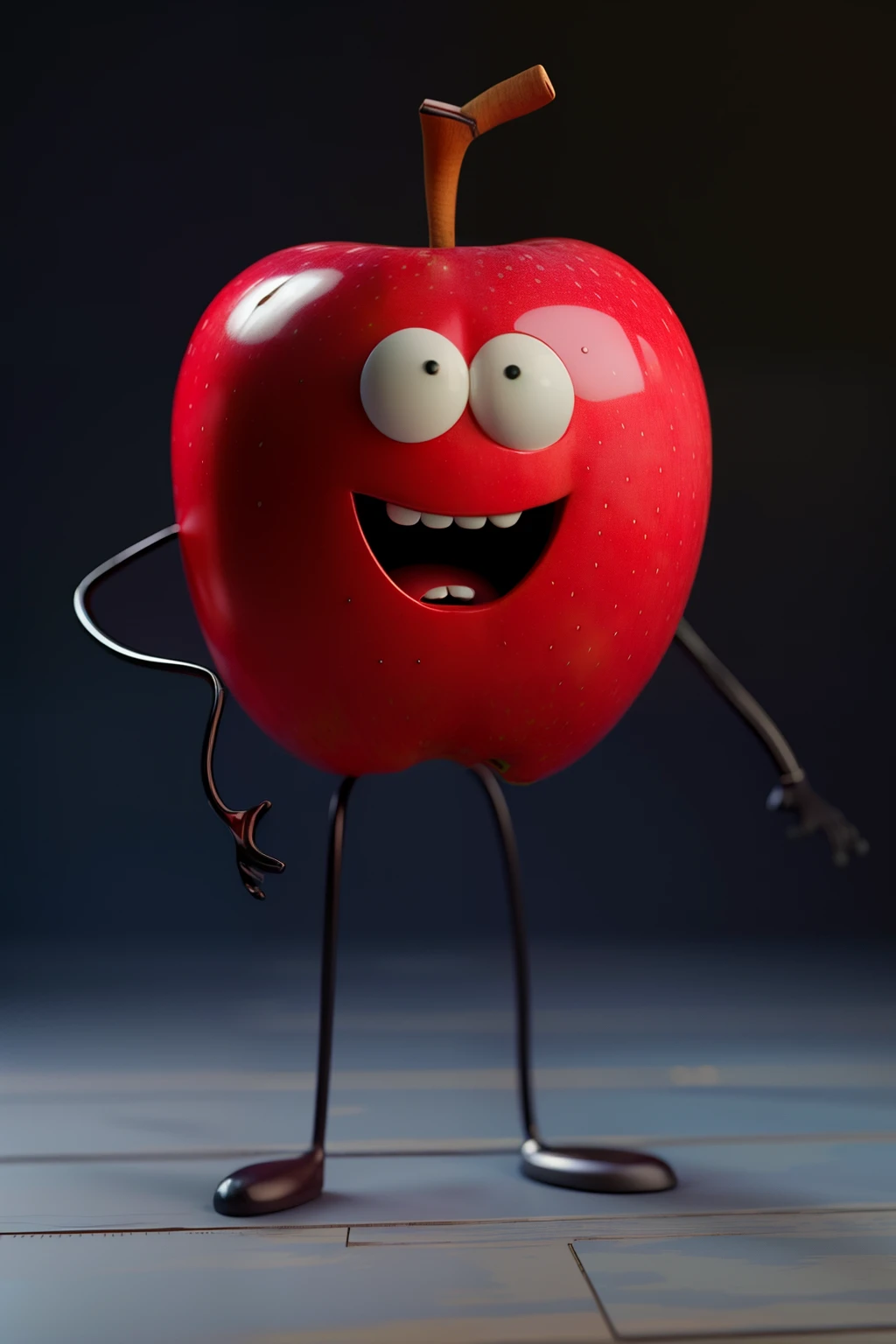 masterpiece, high quality, One Apple, Cartoon characters, 3D, c4d, Blender、Angry、I'm very angry