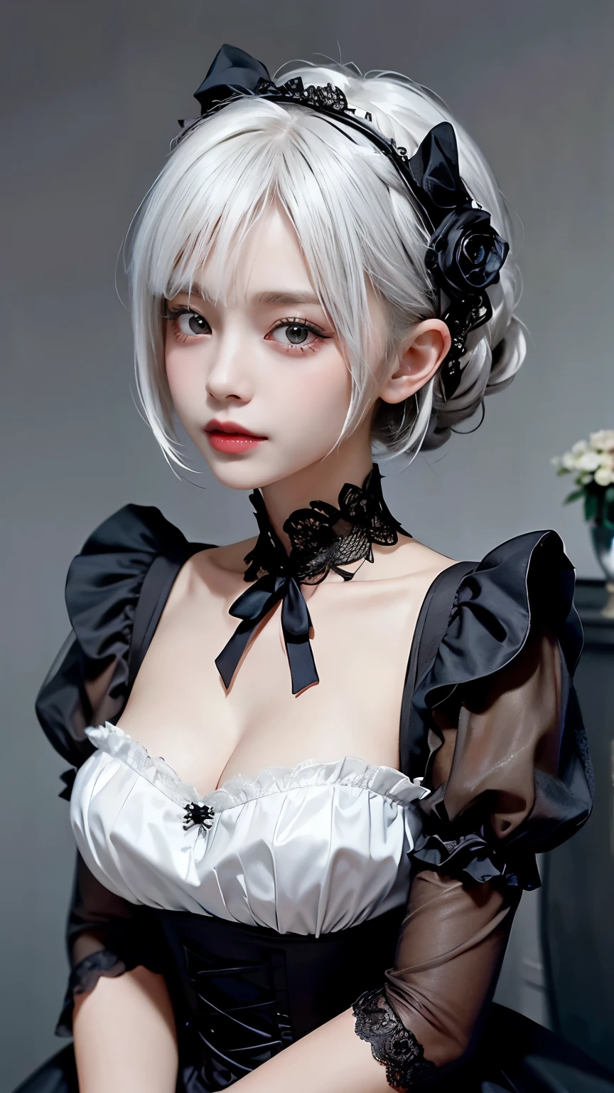 Please draw a super beautiful girl with short white bob hair wearing a Gothic ta outfit..。She exudes elegance and darkness.、She exudes the unique beauty of gothic Loliashion.。Her white hair was tied into a neat short bob.、it highlights her individuality and sophisticated beauty.。
Her gothic lolita cme designs are dark and luxurious.、it brings out her elegance and mysterious charm.。lace and ribbons、frills and other embellishments、it is a hallmark of her Gothic Lolita styler posture is very elegant、it expresses her deep worldview hidden inside her.。
Her eyes sparkle with mystery、Plus her charming smile、it highlights her individuality and charm.。Her smile has a unique charm、She exudes confidence and sophistication in gothic Lolita fashion.。appearance美しく、Her presence stands out in the world of gothic Lolita.。
This superutiful girl with white bob short hair and Gothic Lolita style is、it has aque charm and sophisticated beauty.。Her appearance、Her presence in the Gothic Lolita fashion world blends glamor.、it'Fascinating and mysterious sight.。