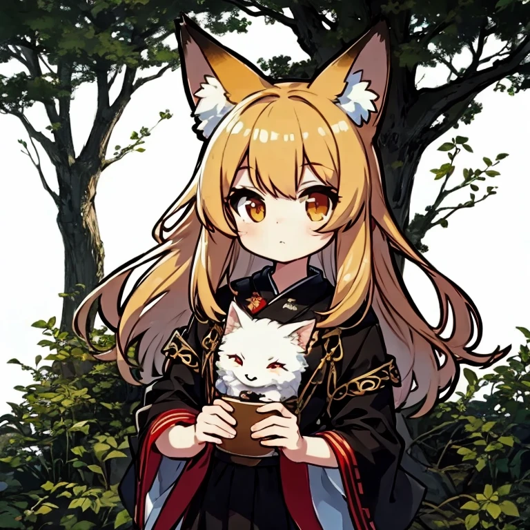 cute、Fox Girl、in the forest、