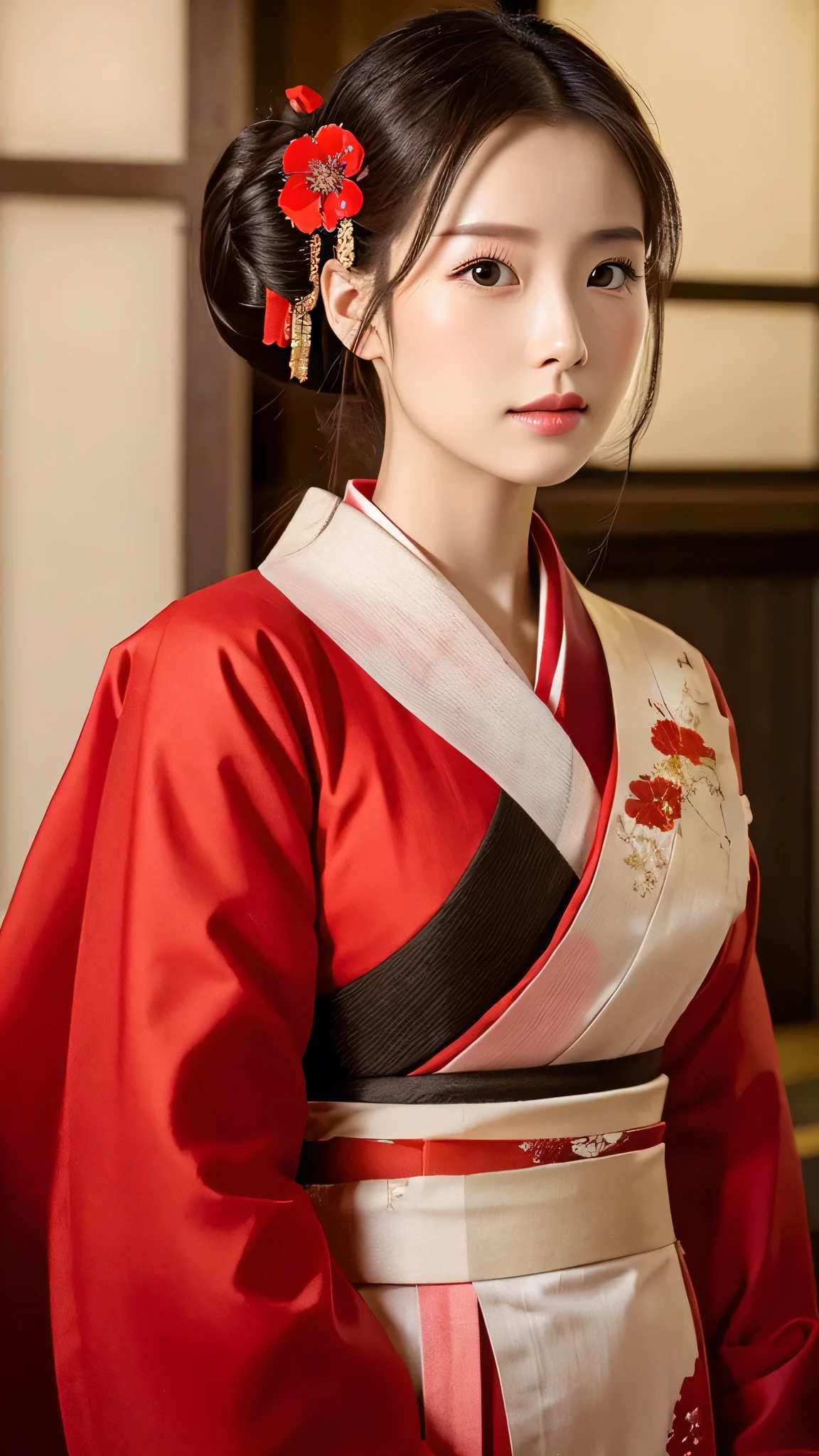 Beauty Hairpin red kimono face to face gorgeous