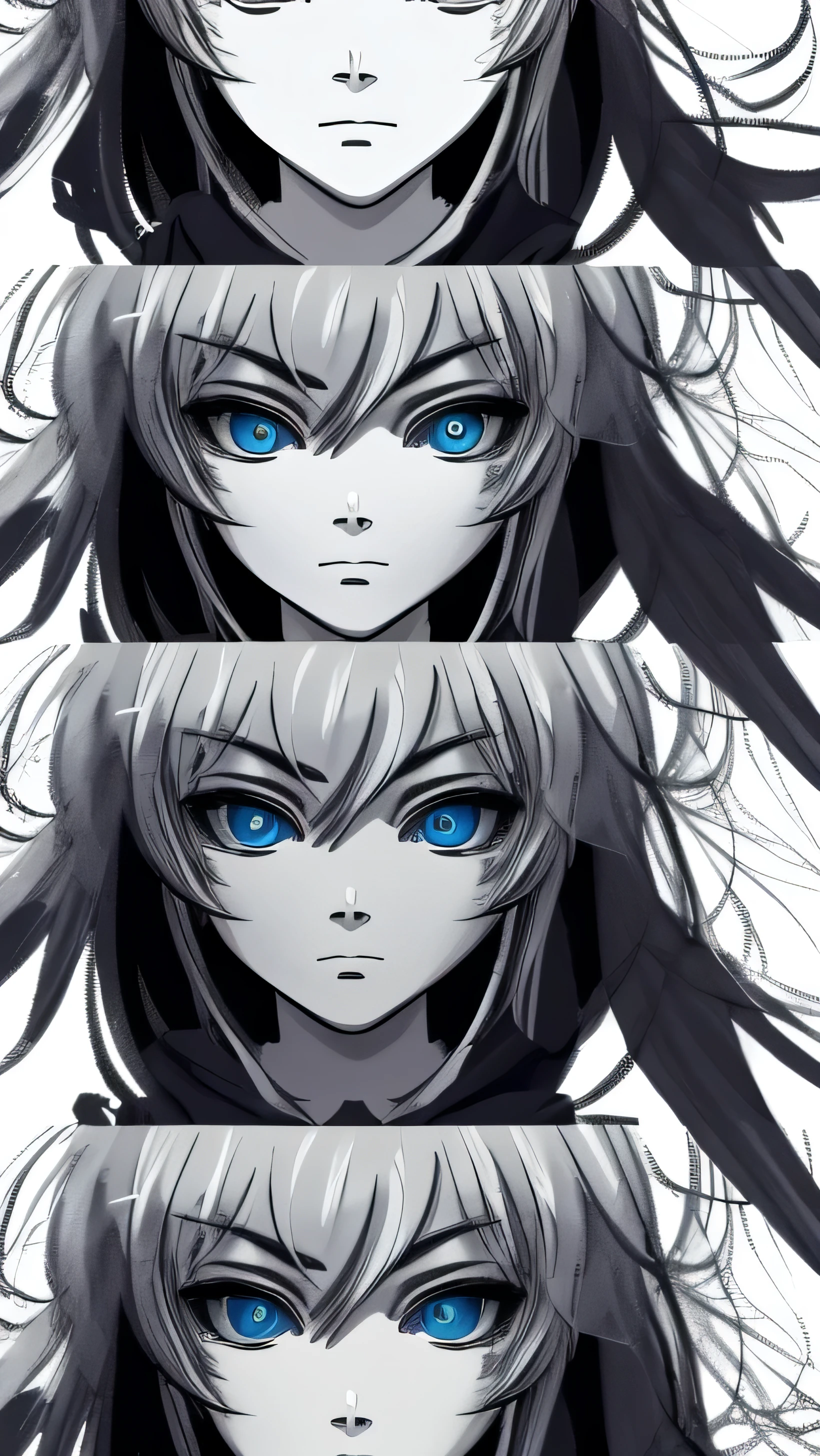 Top quality, Masterpiece, high resolution, 8K, Hoodie and anime style girl, One girl, detailed line art,  Digital enhancement, Close up, Anime core, Flowing fabric，rot，torogao，Various expressions，The expression of wide eyes