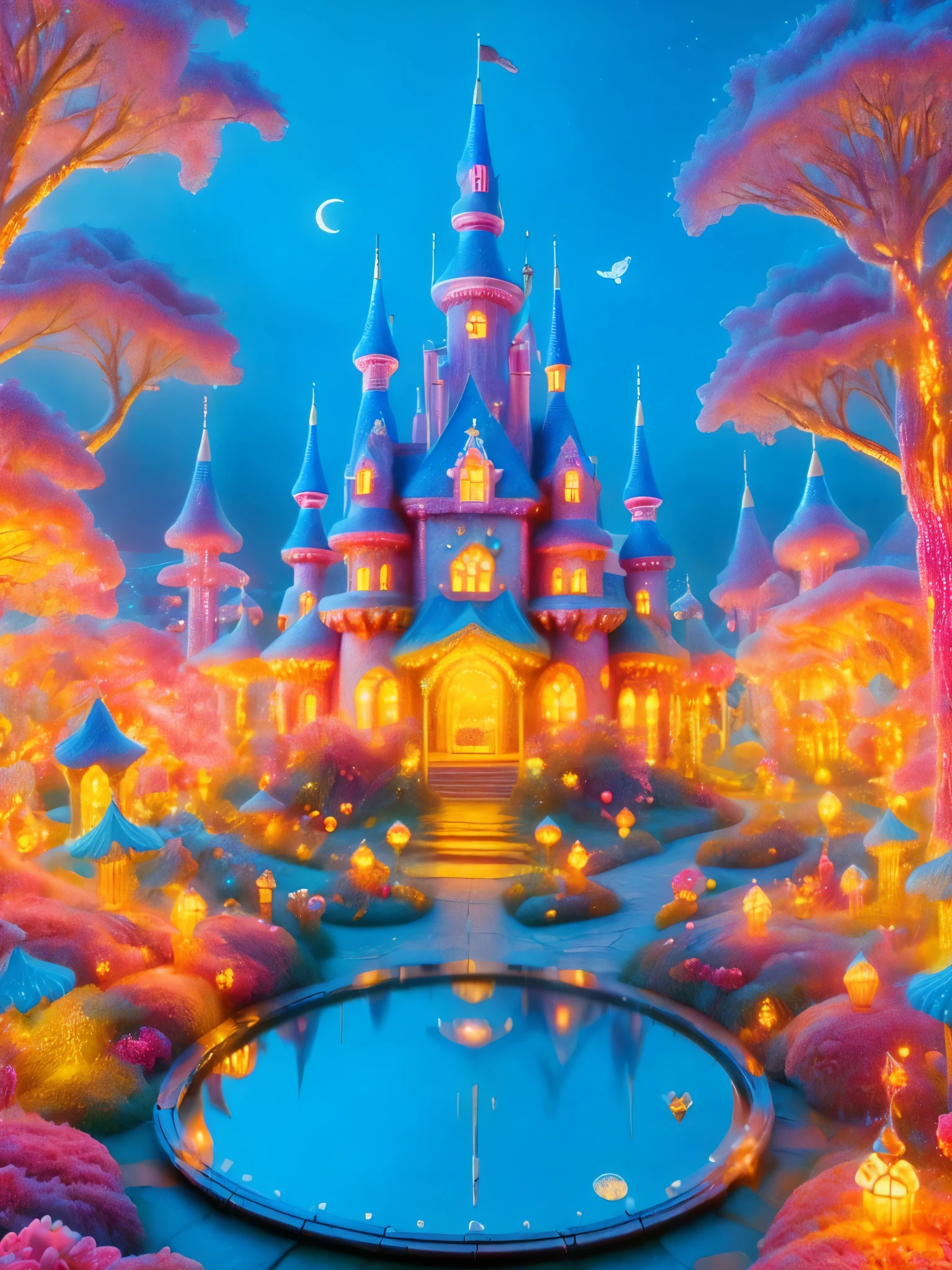  ((Fantastic and charming fantasy castle)), Surreal Portraits, (Fantasy themed castle), (Whimsical Clock Work Accessories), (rich and colorful, Landscape full of candy), (enchanting, Magical Creatures), (Energetic, candy colored building), (Sweets and Candy Road), (Candy Castle)In the distance, (Like a mirror, asymmetrical masterpiece clock accessory), (rich, Dreamy colors), (twinkling stars) Elevated, (four dimensional dream), (Charming and enchanting atmosphere), (Playful composition), (vivid lights), (Magical Effect)，clock_realm, ((masterpiece)), ((best quality)), 8k, High Detail, Super detailed