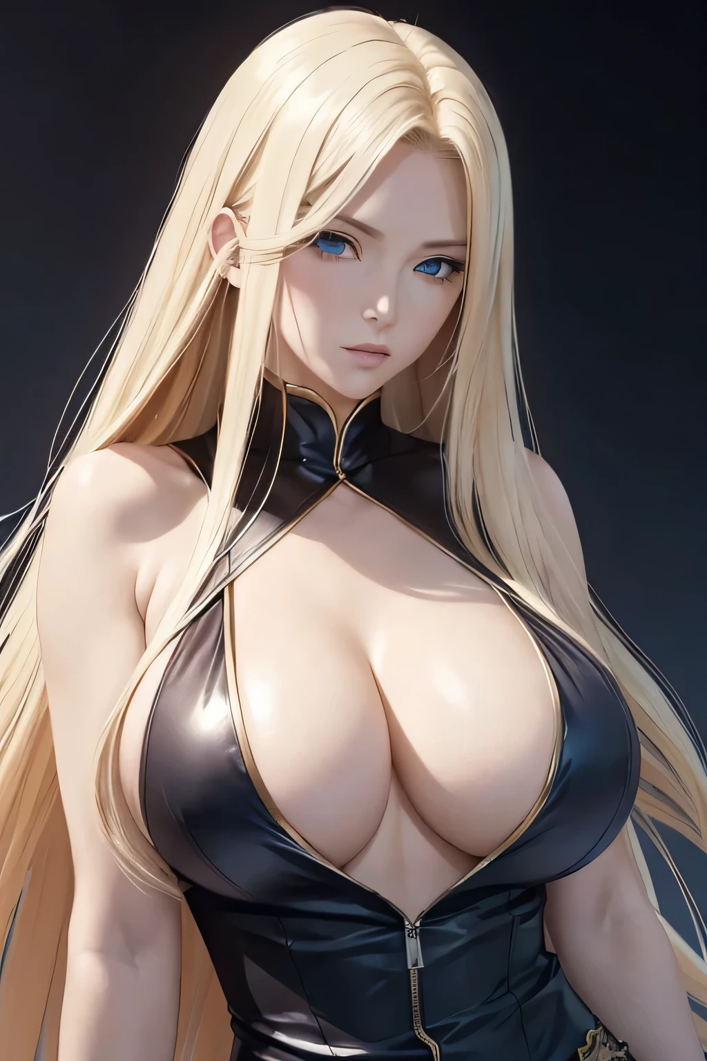 1 woman, rangiku matsumoto, long blonde hair, big breasts, blue eyes, ((detailed eyes:1.2)), sexy, sensual, sleeveless, sideboob, masterpiece, top quality, best quality, official art, beautiful and aesthetic:1.2), extreme detailed, colorful, highest detailed