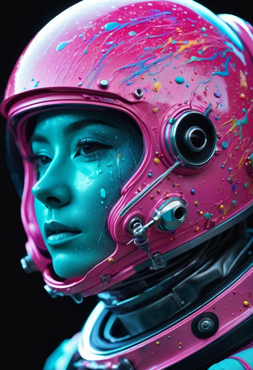 8K, ARTISTIC photogrAphy, best quAlity, mAsterpiece: 1.2), A (potrAit:1.2)   ASTRONAUT   pink , full body RAW candid cinema, cyan hair, 16mm, color graded portra 400 film, remarkable color, ultra realistic, sad admosphere, dark lighting, oppressive atmosphere, depressive colors, kodak portra 400, photograph,r, Natural Light,  Pinhead lighgts, blur reflection, Brush Strokes, Smooth, abstract, Splatter, Oil On Canvas, rainbow colors, fractal isometrics details bioluminescens : a stunning realistic photograph of wet bone structure, 3d render, octane render, intricately detailed, titanium decorative headdress, cinematic, trending on artstation | Isometric | Centered