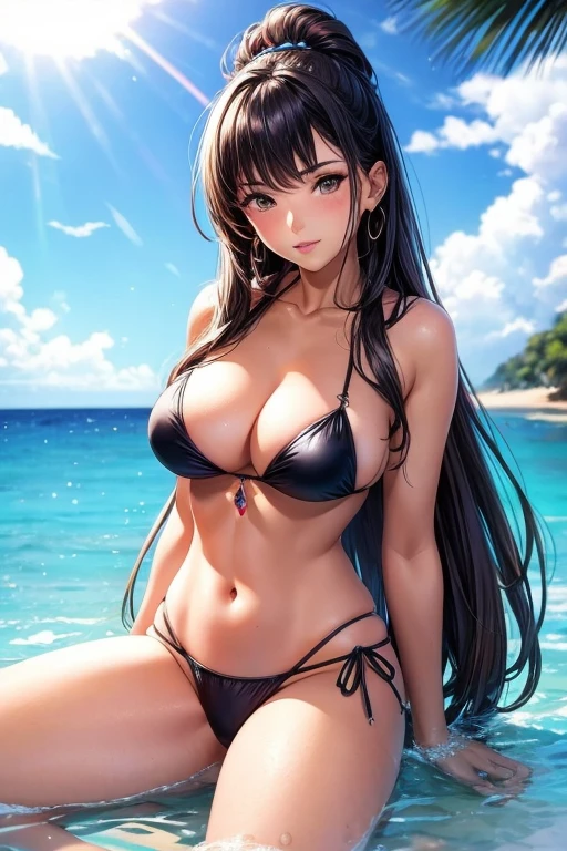 Mujer latina, hermosa, ultrarealistic, hd, en bikini.