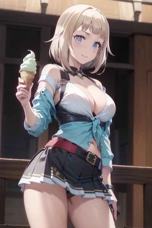 (tight focus:1.2, from below),(from side:0.9), ((cute Face)), (Close-Up:0.6), ((holding a icecream)),(Military uniform magazine cover:1.4), highest quality、(real、photorealistic:1.5),(ultra high resolution, 8K RAW photo, clear focus), best qualtiy, natural lighting, field depth, (Bright pupils, detailed beautiful eyes, high detailed face), Red lip, sexy posing, seductive weak smiling, Looking at Viewer, Cinematic lighting, Perfect, softlight, High resolution skin:1.2, Realistic skin texture, body tired from sports、26 years old mature woman、a small face、beautiful-makeup、Makeup light、Shortcut Hair、dark brown hair、Bust A Cup, Amazing Cleavage:1.2, thin waist, big ass, Raised sexy, big breast: 1.2 posed cleavage:1.2、off shoulders、black Sportsbra、legginullnude,famous cafe background in italian,looking at viewer,