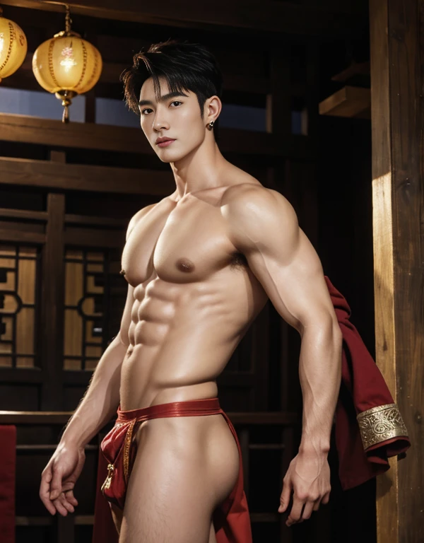 handsome boy tibetan , naked, smiling, catching eyes , Chinese Men God, Mythology, realistic, Chinese odyssy, super Handsome,manly, kpop idol, handsome korean actor, 20 years old,, detailed face, manly jawline, manly chin, detailed mess curly styling hair, Topless, Muscles, big chest Athlete body, Full Frame,full body shoots, Sexy, realistic, human skin, tattoo breast, Professional studio Lighting, long red tibetan Outfit, jade and golden pendent all over , detailed jewery in dress, earings,Chinese ancient tibetan temple Background,out door, super detailed background,look at camera , open mouth,naked, sexy loincloth Underwear, super long big dick , perfect flawless dick, tibetan Warrior, Hanfu red wedding dress, tibetan Male, tibet Nobel, Seduce , bare chest , tattoo chest, tattoo arms, tattoo hands, tattoo back, tattoo legs , detailed buddism tattoos, big juicy butts, bare butts, legs open in M shape