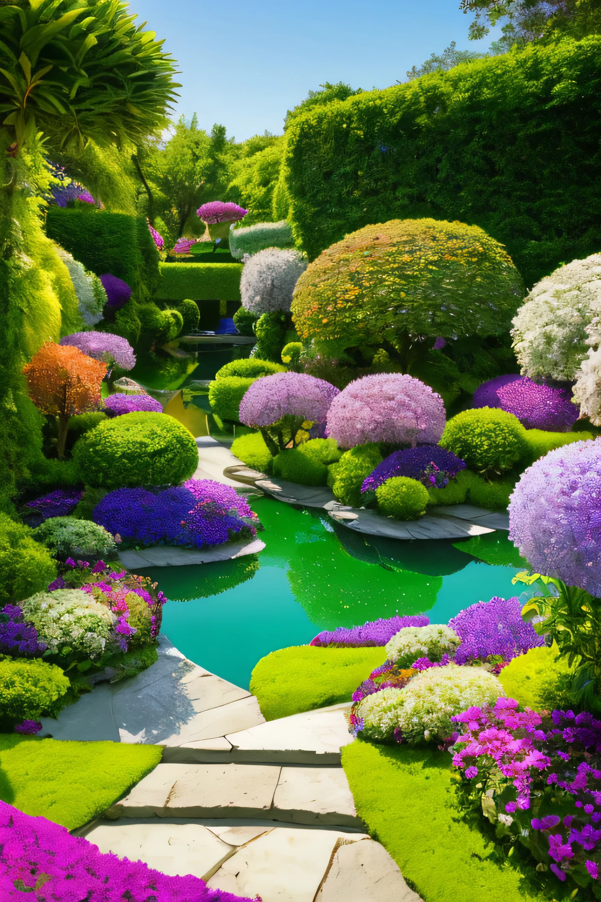 title: "Enchanted Gardens of Hidden Wonders"

The heart of a mysterious and fascinating world, High resolution, Displaying vivid 8K 3D images, Taking viewers on a journey of discovery and wonder. An interesting configuration, The scene is full of beautiful and vibrant colors.., Shining exotic flower々from、With the shimmering hues of a captivating lake at its centre..

The ground beneath our feet is a rich tapestry of emerald-green grass, Attractive plants dotted around,