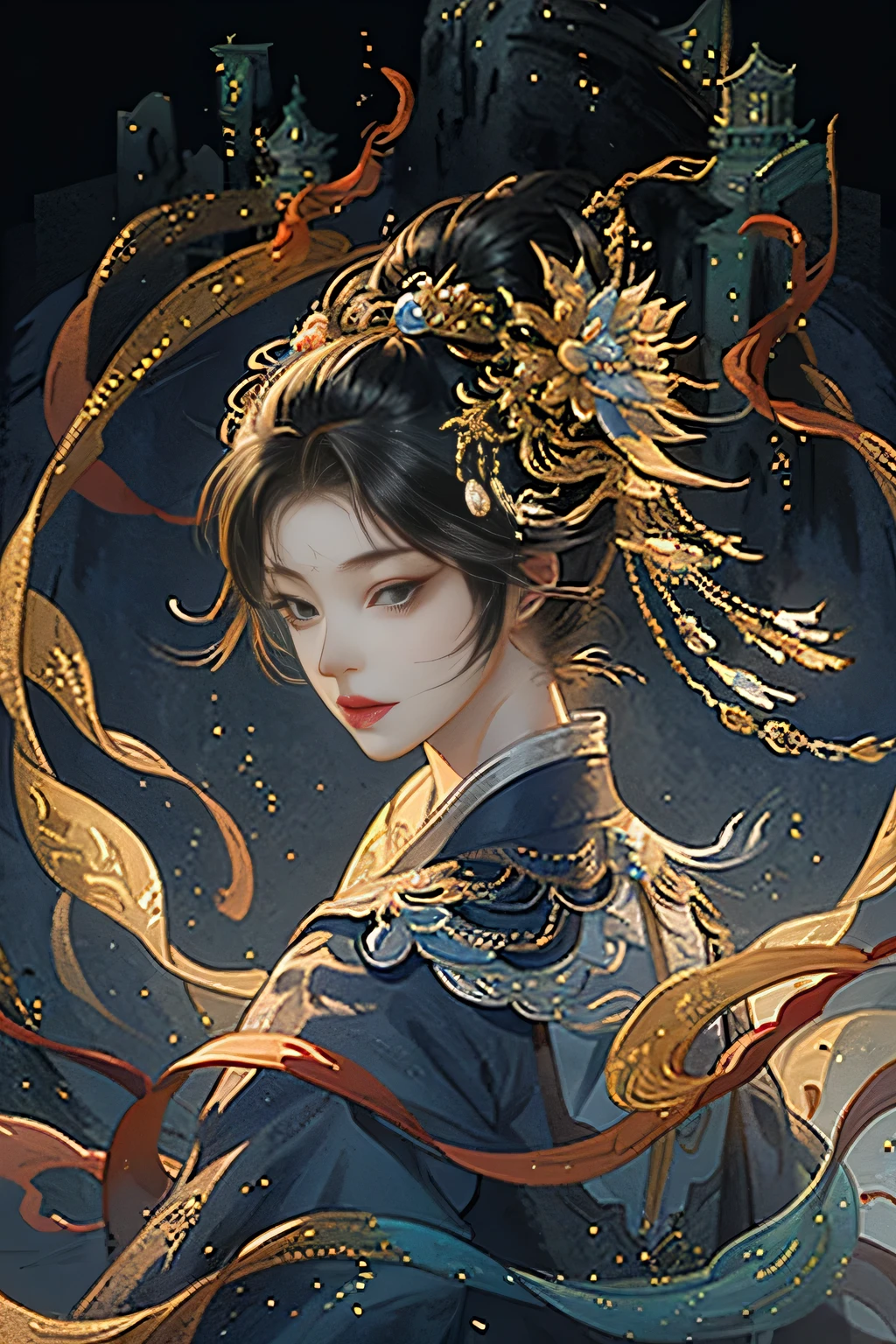 A girl, China costume, Sunlight, Clear face, Delicate face,Clean background,Hair Bun,hairpin,style, masterpiece, Super Detail, Epic creation, Ultra HD, high quality, Very detailed, official art, 8k wallpaper, Super Detail, 32k -- v 6