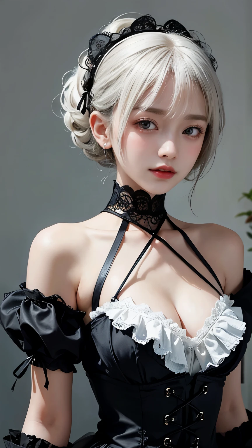 Please draw a super beautiful girl with short white bob hair wearing a Gothic ta outfit..。She exudes elegance and darkness.、She exudes the unique beauty of gothic Loliashion.。Her white hair was tied into a neat short bob.、it highlights her individuality and sophisticated beauty.。
Her gothic lolita cme designs are dark and luxurious.、it brings out her elegance and mysterious charm.。lace and ribbons、frills and other embellishments、it is a hallmark of her Gothic Lolita styler posture is very elegant、it expresses her deep worldview hidden inside her.。
Her eyes sparkle with mystery、Plus her charming smile、it highlights her individuality and charm.。Her smile has a unique charm、She exudes confidence and sophistication in gothic Lolita fashion.。appearance美しく、Her presence stands out in the world of gothic Lolita.。
This superutiful girl with white bob short hair and Gothic Lolita style is、it has aque charm and sophisticated beauty.。Her appearance、Her presence in the Gothic Lolita fashion world blends glamor.、it'Fascinating and mysterious sight.。
