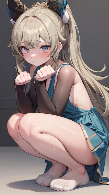 masterpiece,16k,8k,Delicate expression,highest quality,high resolution,High resolution,Sweat,1girl, paw pose,squatting,from front