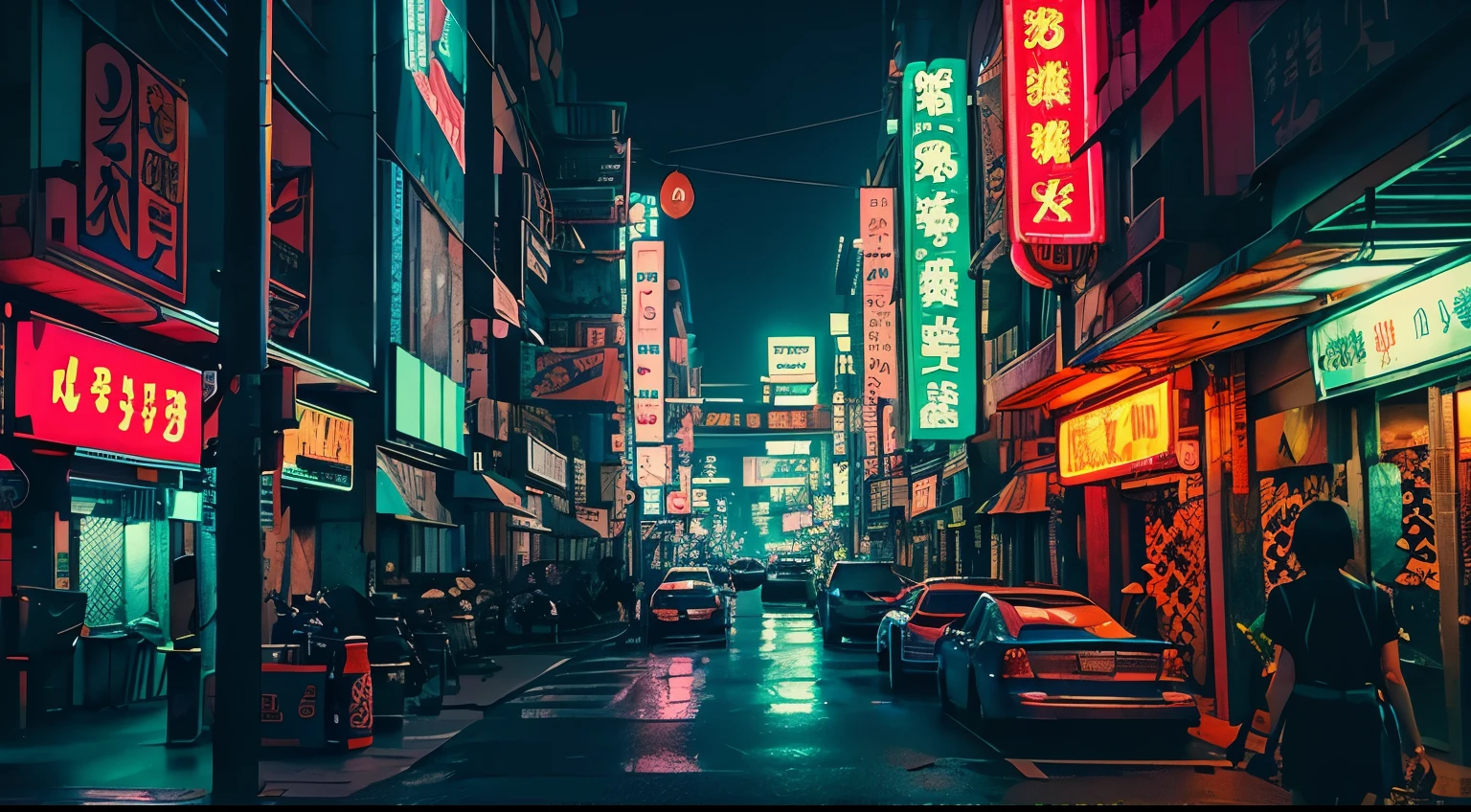 Neon lights night cityscape, Chinatown Blade Runner, Neon matte painting like a movie, cyberpunk night street, Dreamy and colorful cyberpunk colors, Cyberpunk Streets at night, Neon Town, Neon City, Blade Runner atmosphere, Cyberpunk Street, Midnight neon lights of the city, Cyberpunk Street at night, Cyberpunk cityscape, Like the scene in Blade Runner