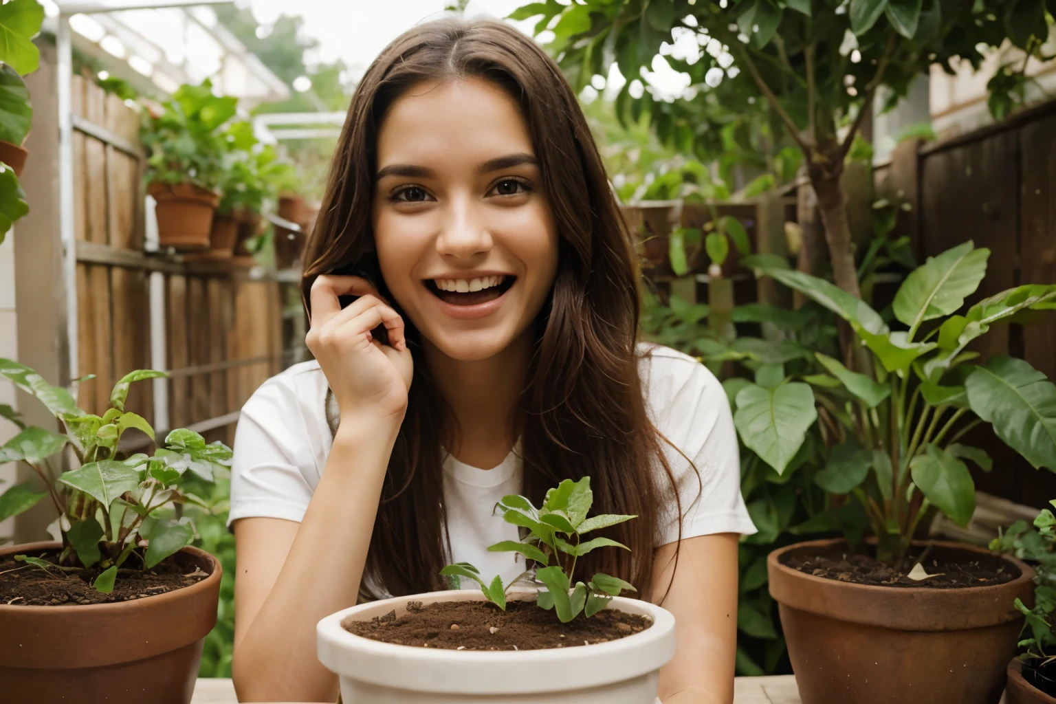 Decided to grow plants, Excited expression, excited expression