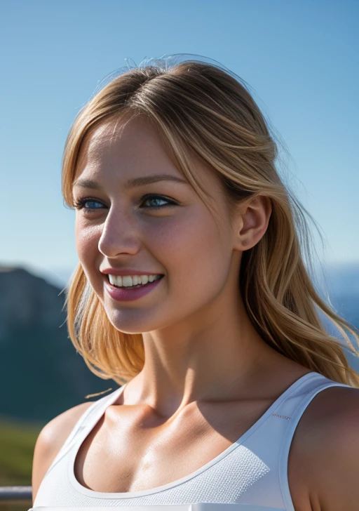 Real, Photo Shot, Realistic, Luminescent, Atmospheric scenes, masutepiece, Best Quality, (detail skin texture, hyperdetailed body:1.1), Raw photo, (High detailed skin:1.2), 8K UHD, Digital SLR, Film grain, FujifilmXT3,Colossal tits,You can see the valley.,
1girl in, Melissa Benoist - SMF, Blonde hair, Blue eyes, Realistic, Blurry background, Superhero, Blurry, Long hair, Lips, Muscle Jewelry, Upper body, clavicle, Solo, training gym, Looking at the camera, Screaming face,Outdoors, Solo Focus, depth of fields, (Show your teeth and smile:1.2), Looking at Viewer, Sun'rays,Drink protein shakes,Have a protein shake