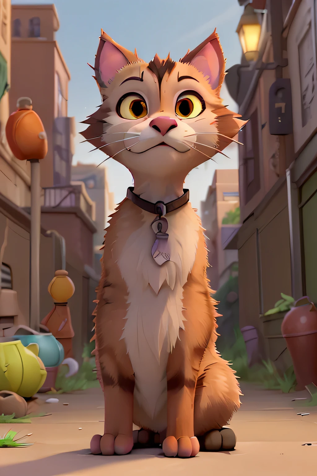 Description: In the heart of the city lies a forgotten alley, where a stray cat named Whisker prowls the shadows