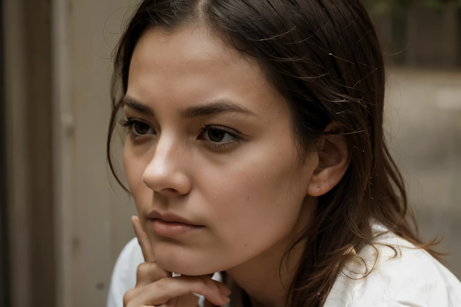 An expression that is thinking deeply about something