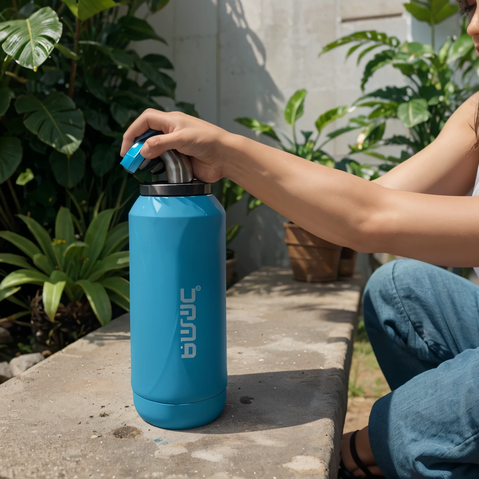 Reusable water bottle with built in filter for OKU, have nozzle to make it easier for oku to drink it, the reusable water bottle must green friendly 