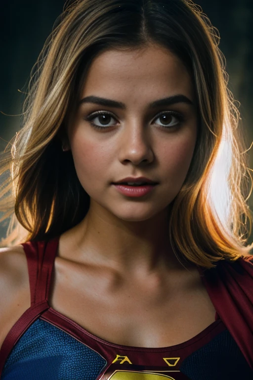 Foto RAW, jenna coleman como Supergirl,half body camera shot, Amarada by Alien with wet tentacolli and thick white semi transparent liquid,on the liquid face coming out of your mouth,(pele altamente detalhada: 1.2), 8k UHD, DSLR, soft-lighting, alta qualidade, grain of film, Fujifilm XT3