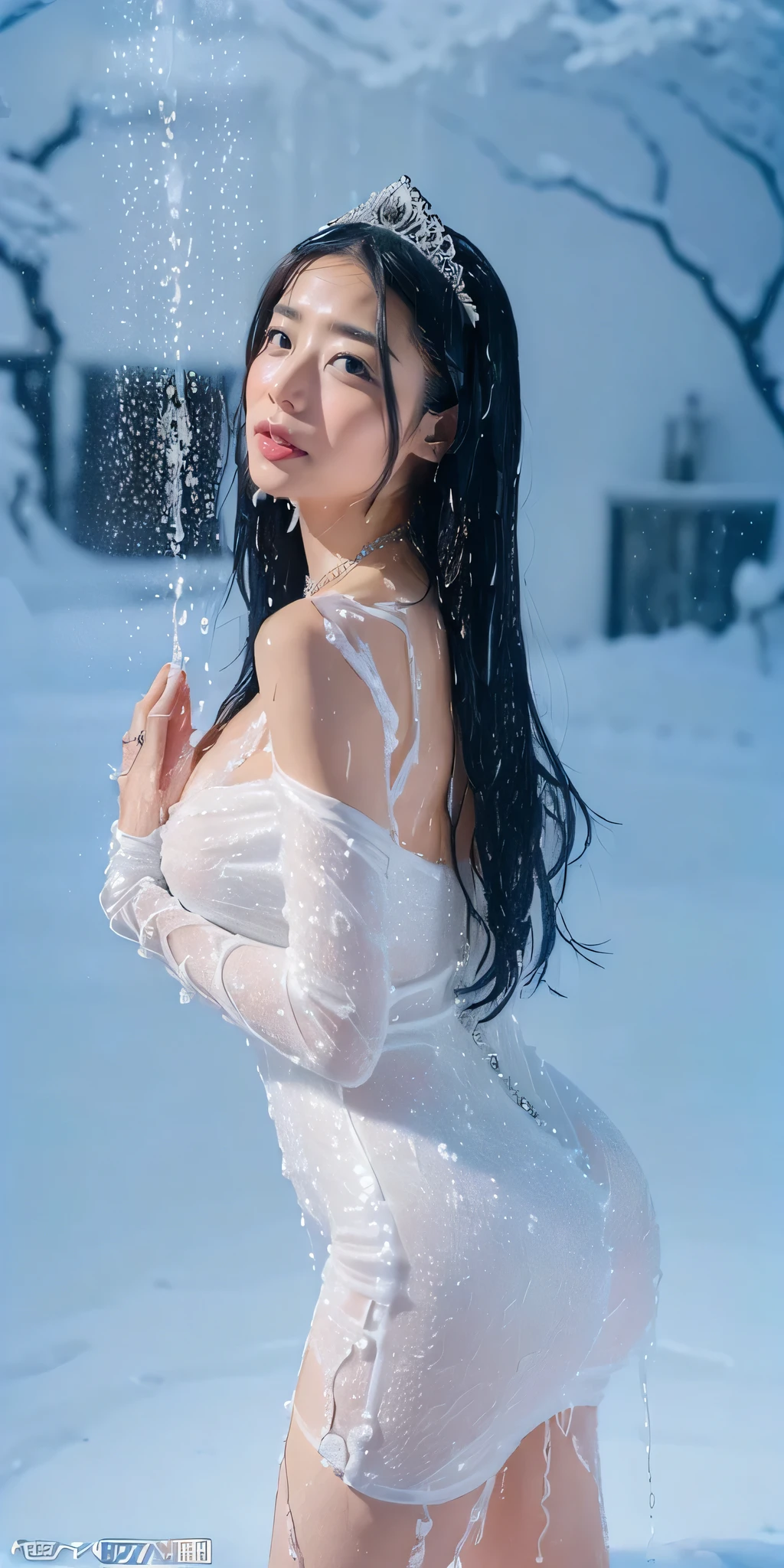 ((very accurate anatomy:1.65)), ((Semen Girl,seiekihime,Japanese Princess,Mountains of semen,Daytime,Amazingly cute,Japanese Goddess, A bust bigger than her face,Snow-white skin,Glowing Skin)),((Silver dress soaked with semen,Elegant and beautiful cum-soaked dress,Elegant decoration,Diamond Decoration,Glistening semenでグチョグチョのティアラ,Artistic decoration,Pure white dress、Princess Dress soaked with cum,dress with jewels,dress with lots of jewels,Luxury Necklace soaked with semen,Extravagance beyond imagination,The most luxurious decoration in the world, ),((Semen covered tree々々,Lots of trees,Mountains of semen,Glistening semen,Glistening semen blizzard,Amazing cum-splattered scenes,Jewels of semen,Diamond dust,The most realistic and complex cum-soaked background,Complex cum-soaked background,Highly detailed and realistic backgrounds all wet with semen)),(((Find the perfect camera here,Detailed face,Quality and beautiful face,A clean and beautiful face,The perfect gas chamber,Perfect Fingers,Perfect hands,Just five fingers)),Best image quality,8k,SLR camera photography,Professional photos,Realistic quality, (Adult sensual porn actress woman:1.65), (Black Hair、Long Hair:1.65)，(Woman with big ass wet with cum:1.75 Very large breasts covered in cum:2.1, Narrow waist:1.65)，(Voluptuous long legs), (Shining Eyes:1.3),(Large amplitude action reminiscent of sex: 1.75)，(Accurate and perfect face:1.55),((Highly realistic and detailed loads of cum)), ((My whole body is soaked with a large amount of semen.:1.95)), ((Soaked with a lot of semen, Dresses that shine in silver,Elegant and beautiful dresses,Elegant decoration,Diamond Decoration,Shiny Tiara,Artistic decoration,Pure white dress、Princess Dress,dress with jewels,dress with lots of jewels,Luxury Necklace,Extravagance beyond imagination,The most luxurious decoration in the world, ))