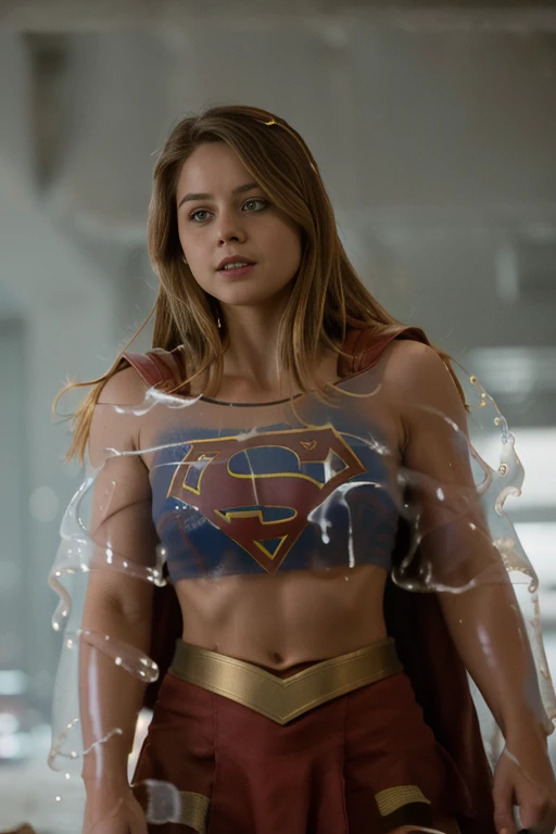 Foto RAW, jenna coleman como Supergirl, completo body camera shot, Amarada by Alien with wet tentacolli and thick white semi transparent liquid,on the liquid face coming out of your mouth,(pele altamente detalhada: 1.2), 8k UHD, DSLR, soft-lighting, alta qualidade, grain of film, Fujifilm XT3