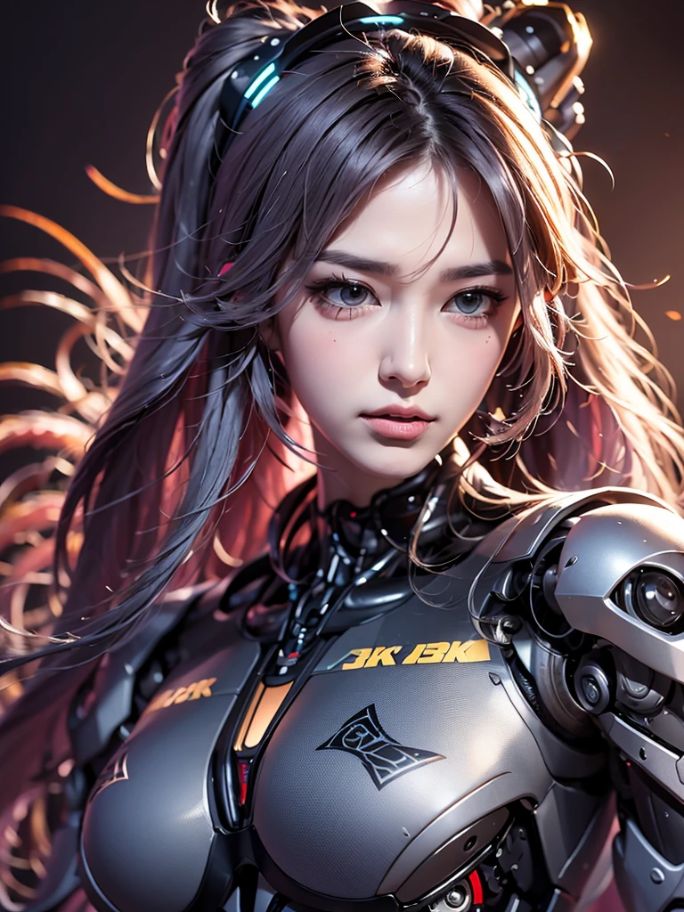 (extremely detaiLeading CG unity 8k wallpaper,masterpiece, best quality:1.2),(70mm telephoto lens:1.3),
(ultra-detaiLeading, beautiful detaiLeading eyes:1.2),(The best shadow, extremely delicate and beautiful, Bloom),
Strong lighting,Light and shadow texture,Texture Details,,Optimal lighting,cel shading,(Practical:1.2),
----------------------------------------------- Hallyu Idol,Korean beauty,Korean mixed,
(1 Girl,Solitary:1.2),Miss,Girlish feeling,Bright Eyes,(Moist skin,National Foundation:1.1),
(Absurdly long hair:1.4),Flowing hair,wind,大wind,Hair accessories,
-------------------------------
(mechanical,robot,Mecha,Cyberpunk,,Leading,mechanical装甲:1.6),