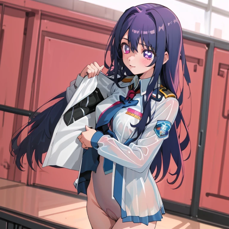 High school girls Undressing Ultra-thin tights Extremely thin, see-through uniform No underwear