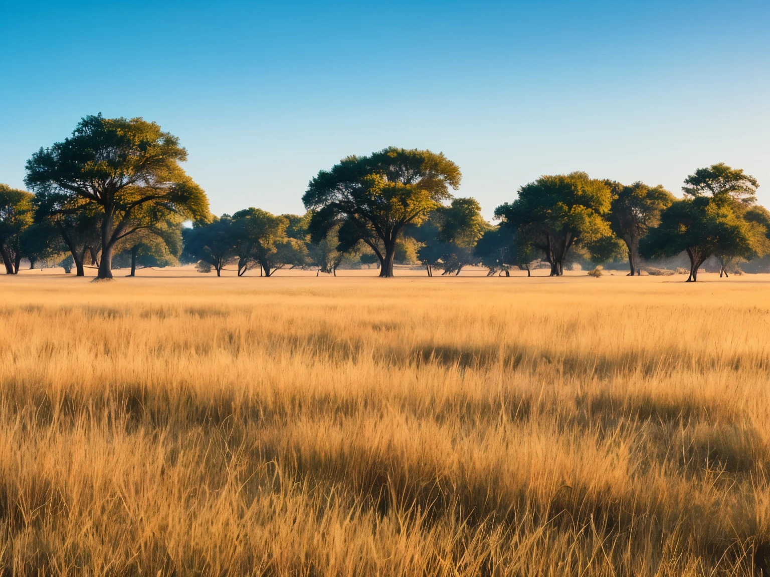 morning on the savannah grasslands.