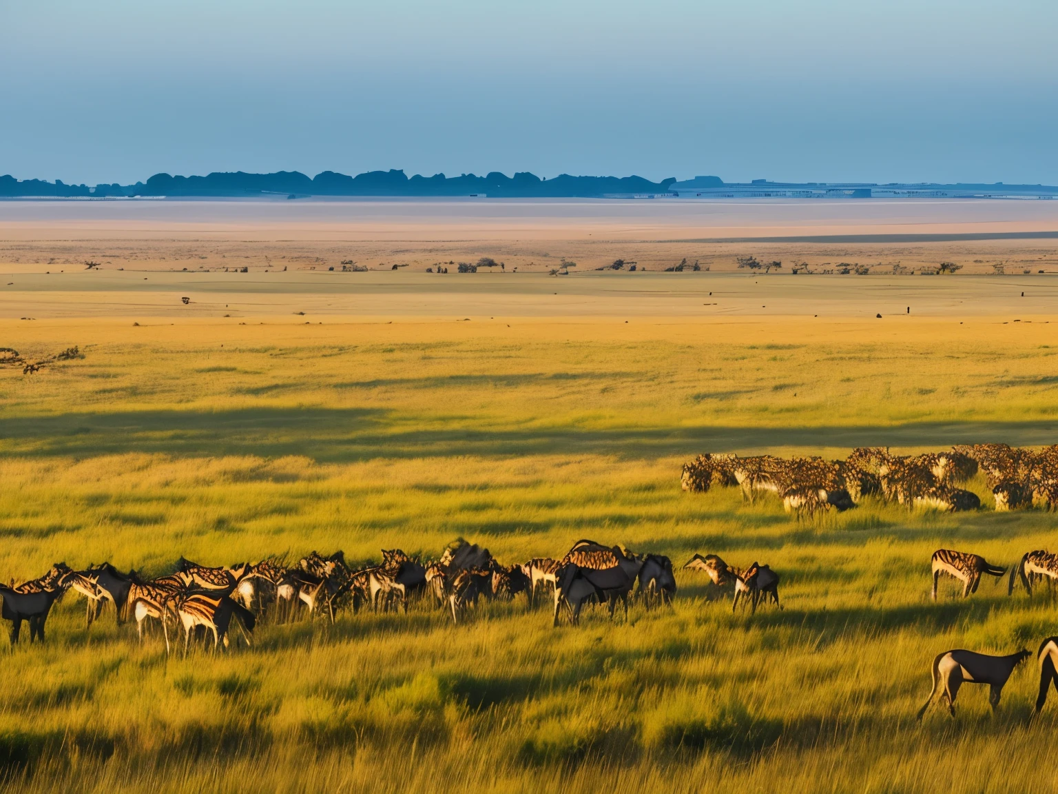 morning on the savannah grasslands.