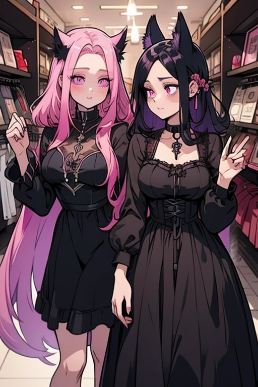 masterpiece, best quality, shadow, 21 years old, older woman, A pink haired woman with violet eyes with an hourglass figure wearing a violet lace dress is blushing in a flurry of peony petal, thigh, ass, breast, seductive, spicy, horny, nsfw,