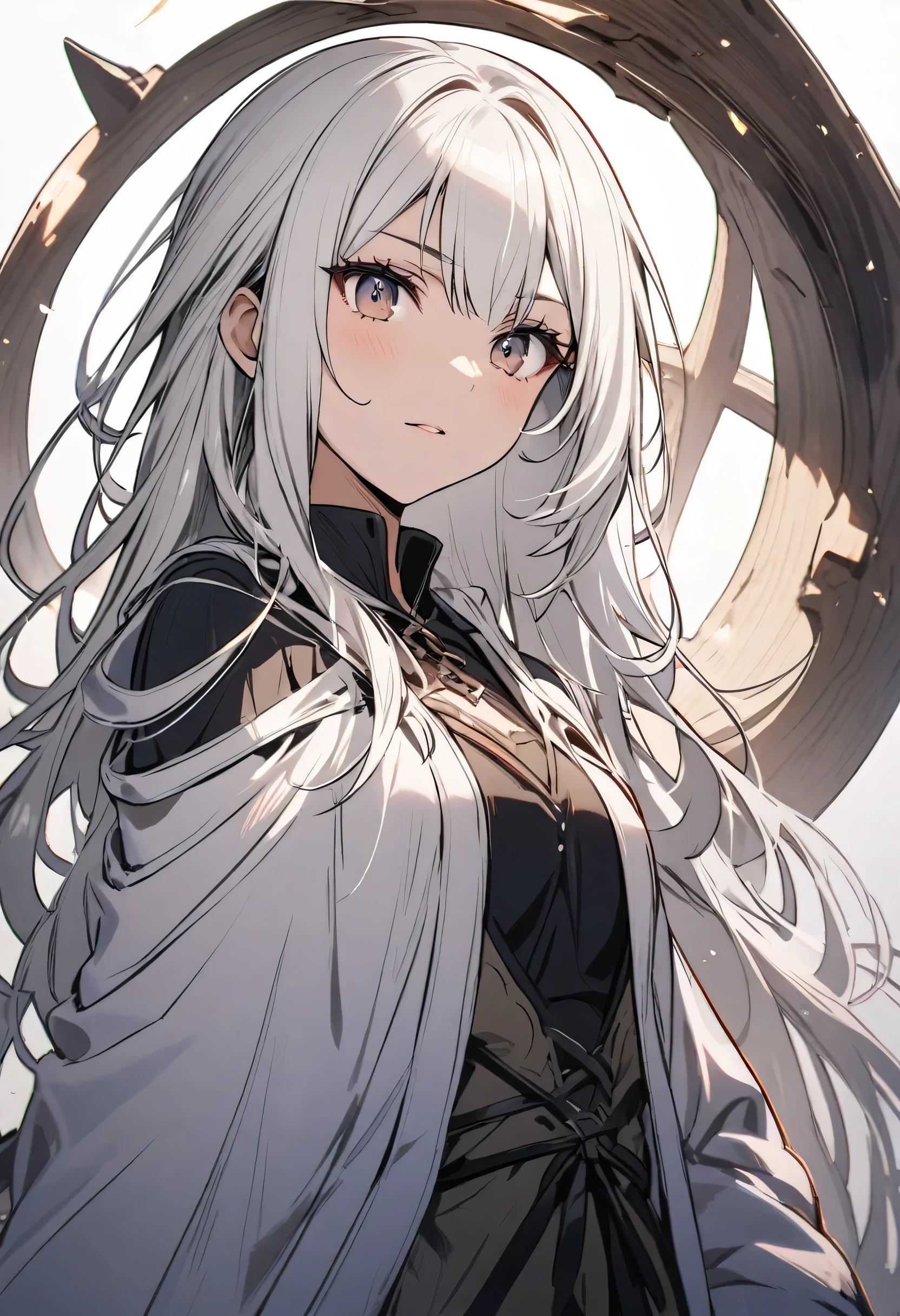 The witch with shoulder-length white hair