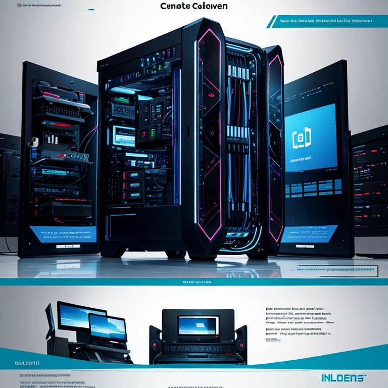 Create a infographic image about computer servers 