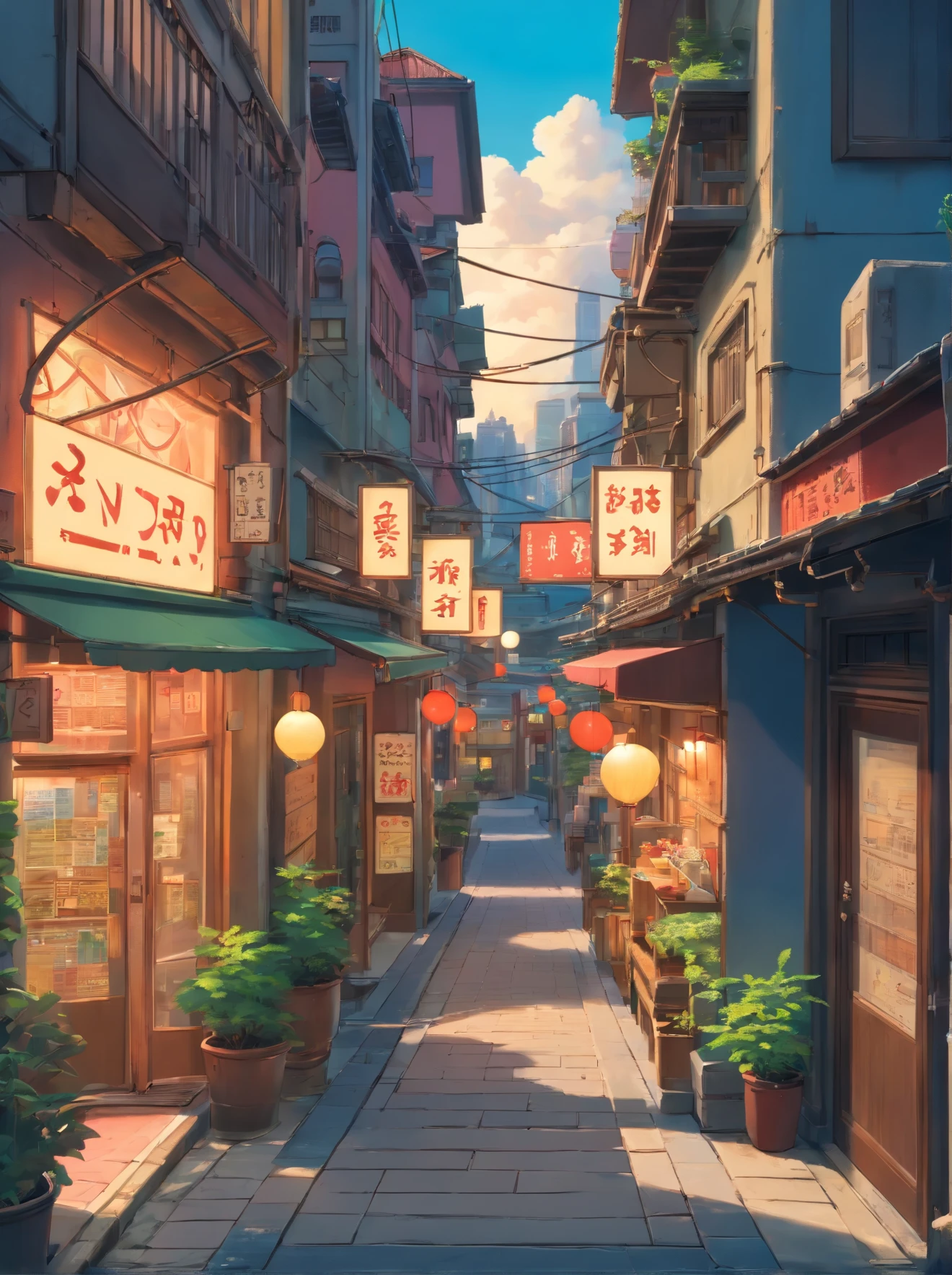 (scenery, outdoor, sky:1.2), masterpiece, best quality, beautiful face, 8k, absurdres, (metal signs:1.2), cables, pole, guardrails, from above, perspective, depth of field, HDR, (bleach bypass, ginnokoshi:0.8), cinematic lighting, professional lighting, very dark landscape shadows, high contrast, sharp focus, highres, photography, hyperrealistic, ultra detailed, sharp details, finely detail, storefront, clean streets, skyscrapers