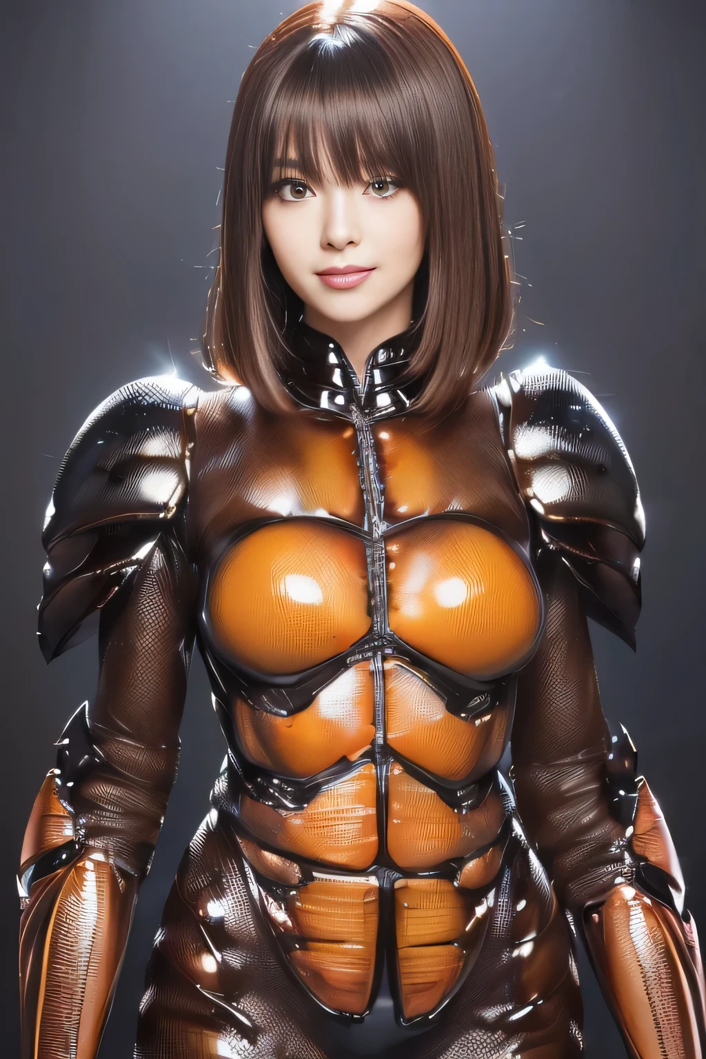 (high resolution,masterpiece,best quality,extremely detailed CG, anime, official art:1.4), realistic, photo, amazing fine details, all intricate, gloss and shiny,awesome many layers, 8k wall paper, 3d, sketch, kawaii, illustration,( solo:1.4), perfect female proportion,villainess, (fusion of dark brown cockroach and lady:1.4), (brown cockroach form lady:1.2), (brown cockroach lady:1.2), (fusion:1.2), (solo:1.4), (evil smile:1.2), muscular, abs, (cockroach brown exoskeleton bio insect suit:1.4), (cockroach brown exoskeleton bio insect armor:1.2), (brown transparency cockroach wing:1.4), (brown cockroach antennae:1.3),