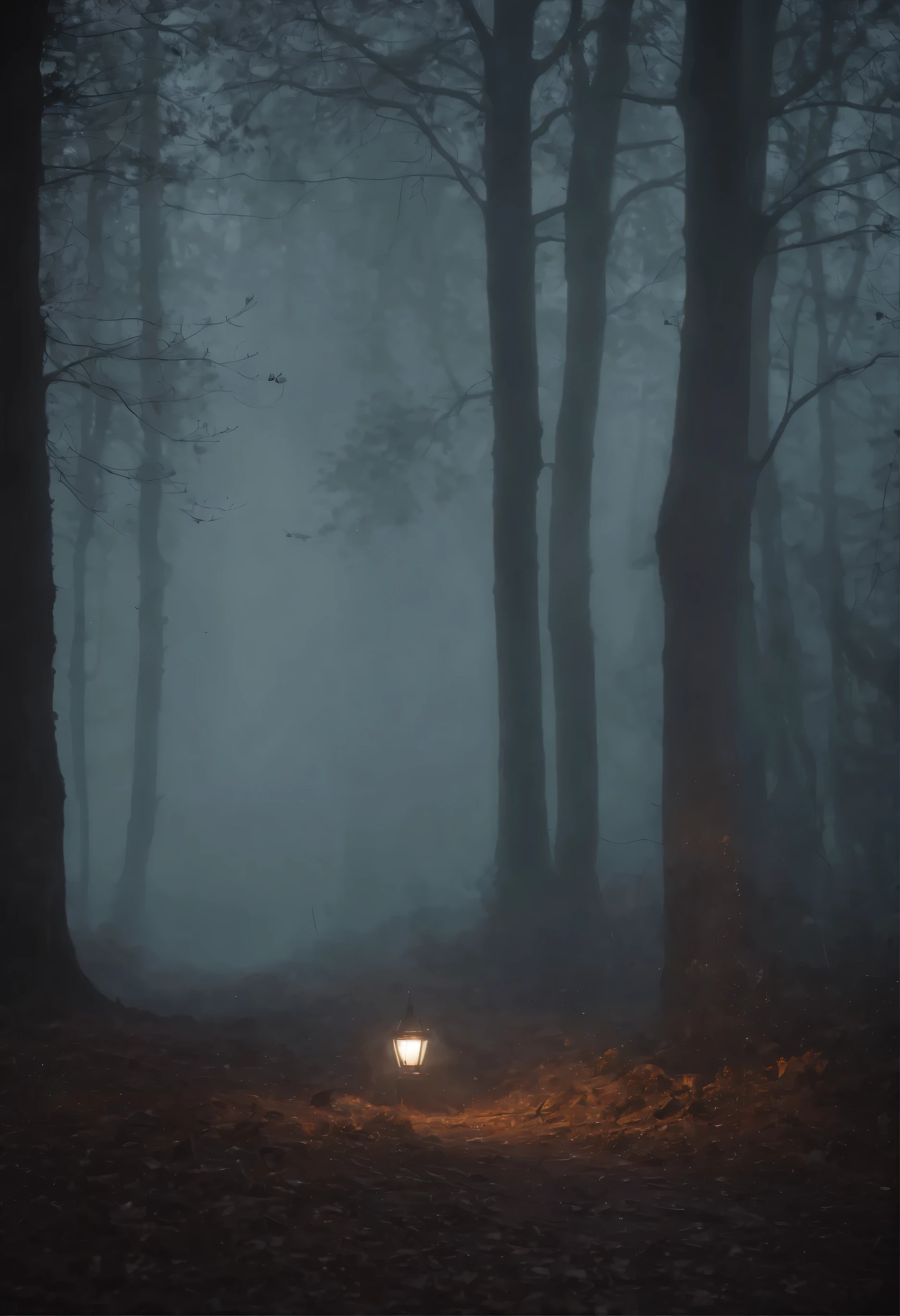 night、Woodland、bat、fog