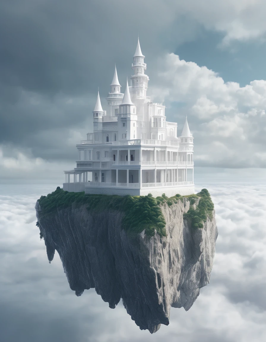 (A white dream castle on a high cliff face), (Minimalist composition), (Cloudy, rainy,)
Large distant view, (surrealism), (clean background), (Cinema4D rendering style), (high resolution photography), (high resolution photography), (high resolution photography).