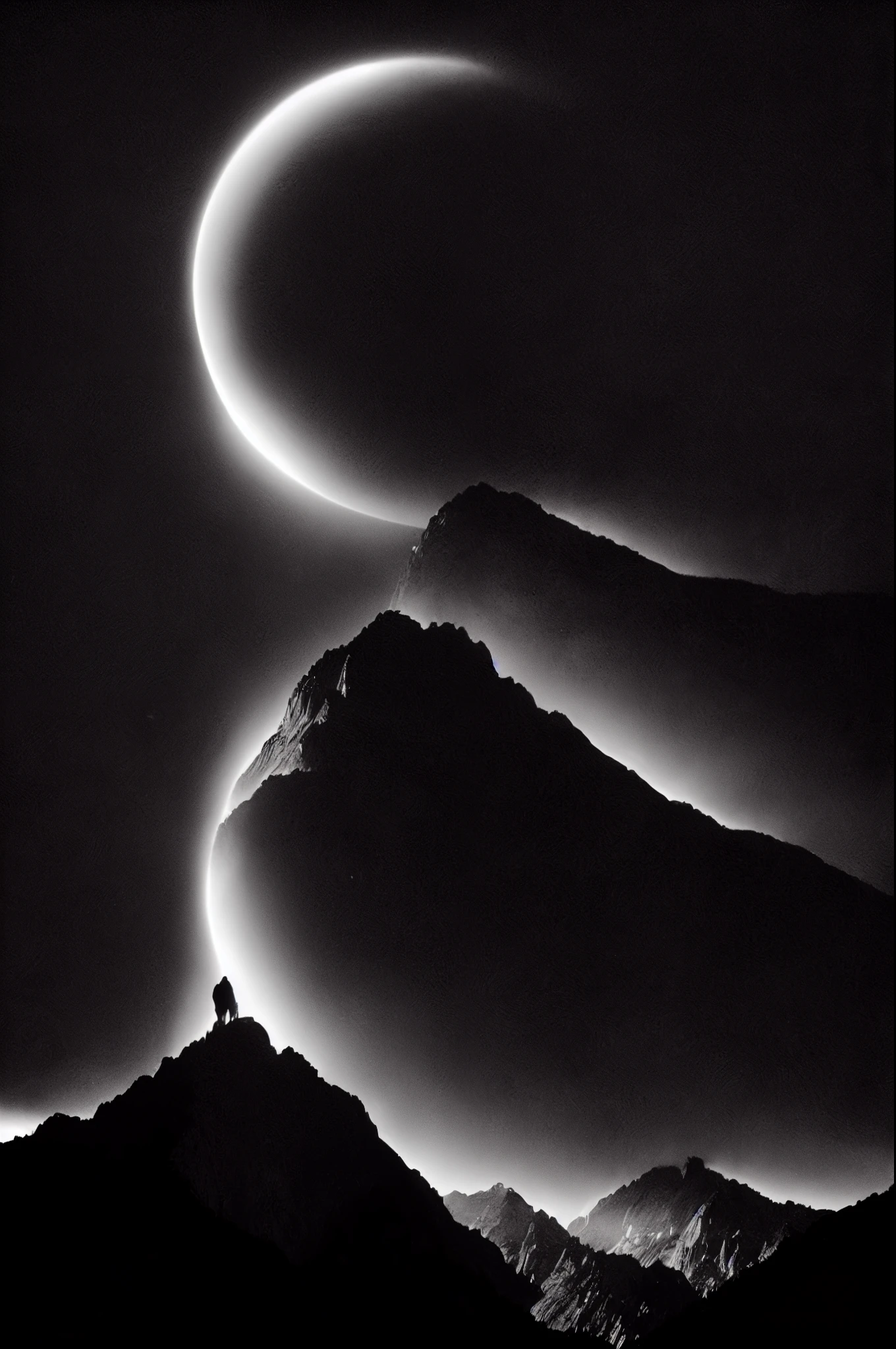 dream art, [luz, pintar, jwst, spiral galaxy, Cosmic horrors beyond comprehension:tinta, Sombra,:0.25], gran hombre, eyes, alumnos, duplex, mountainous horizon, sol, [falla|data bending]