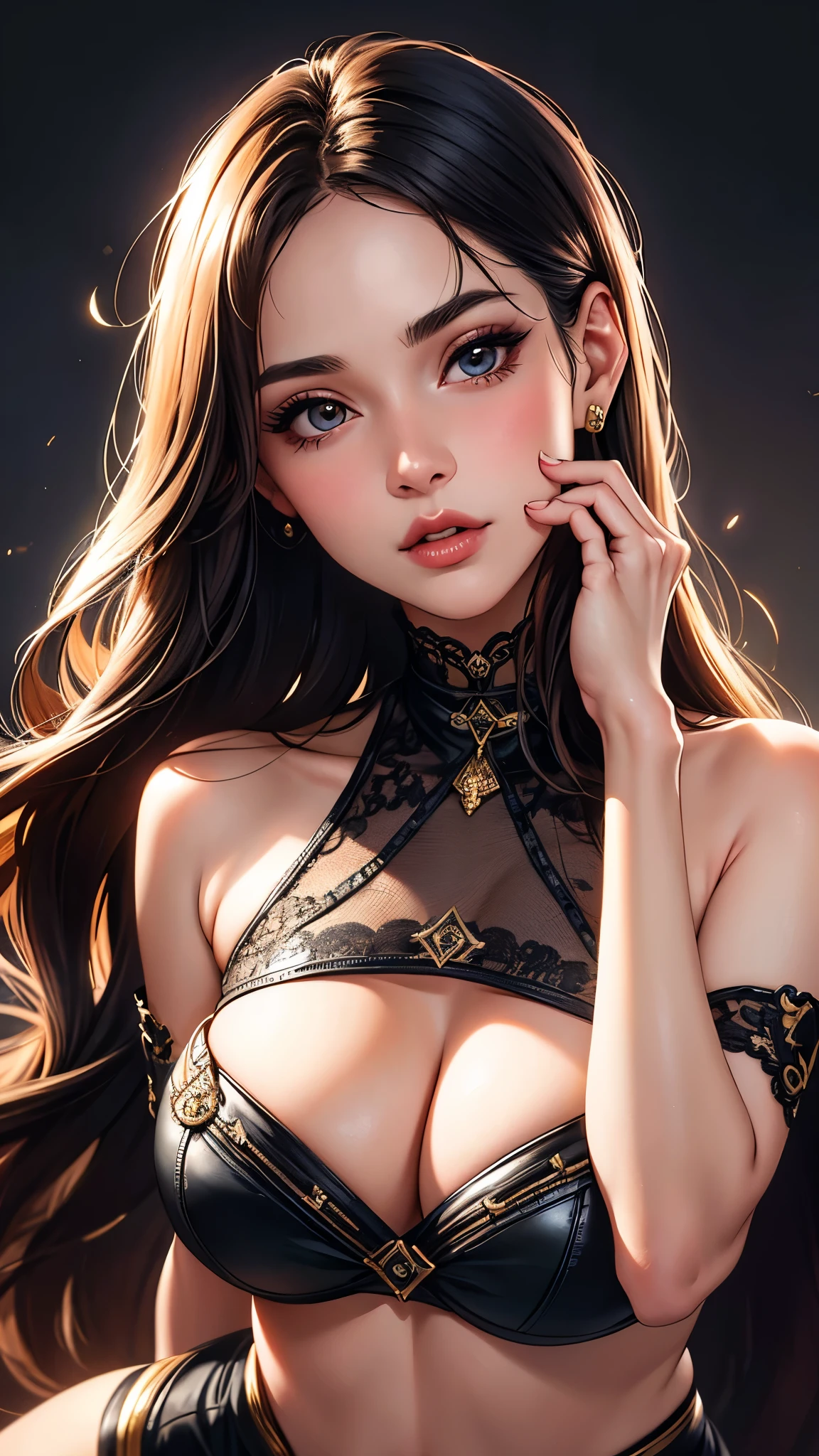 (best quality: 1.2), solve it completely, (actual, actual photo: 1.37), portrait, 8K RAW photograph, Career Arrest, UHD and beautiful, Image wallpaper, super detailed, Large file size, Ultra-detailed beautiful girl, Very detailed face, Ultra-detailed eyes, Contoured eyes, The skin texture is delicate, Each feature is carefully displayed, Fine finger contours, The shape of the nose is very precise, Expressive lips, Sexy lips, super-detailed lips, perfect anatomy, The background is not blurred, A story, twenties, cute girl, actual, super detail, UHD, Octane Render,