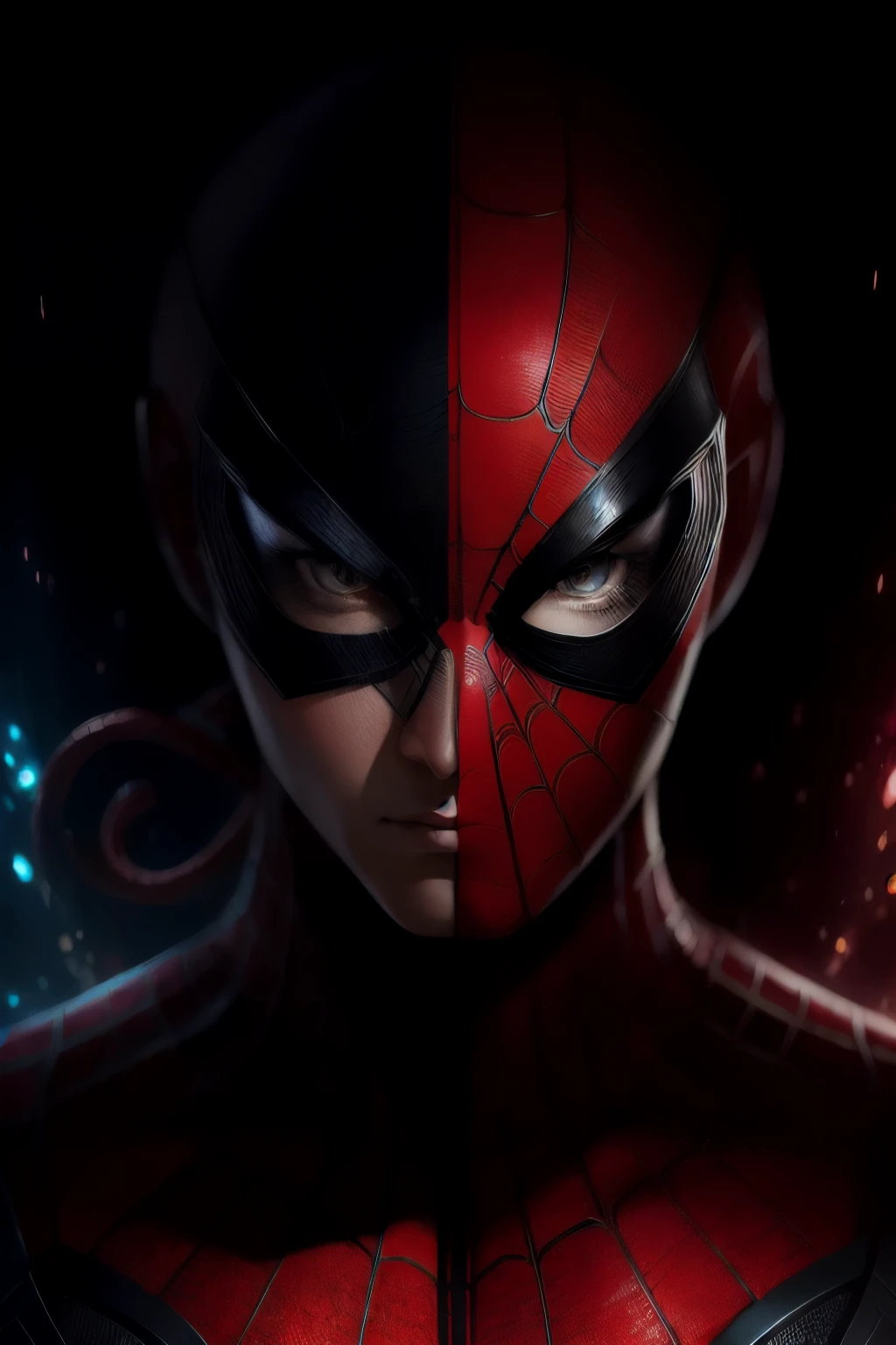 (Award Winning Digital Artwork:1.3) of (Sketch:1.3),(Energetic:1.3) Spidey, EmmaRob,CGSociety,ArtStation,(Saturated:1.3),(close portrait:1.3),(Feminine:1.4),(beautiful:1.4),(attractive:1.3),handsome,calendar pose,perfectly detailed eyes,studio lighting,thematic background