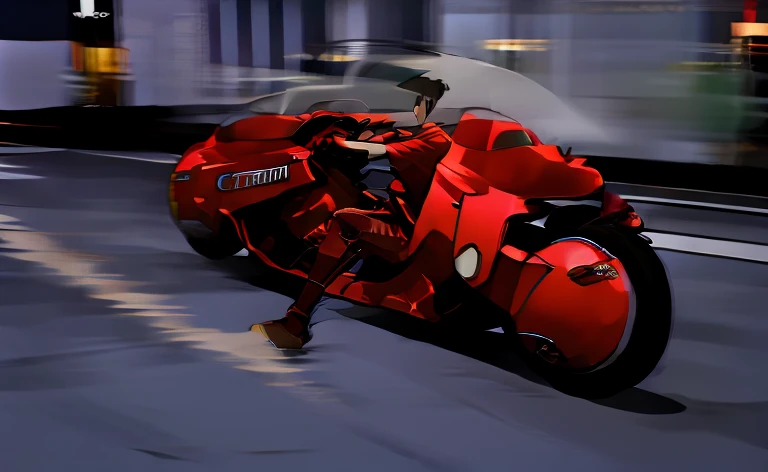 Riding a bike and drawing anime
