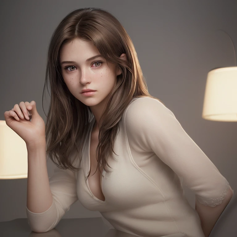 (((medium full shot))), (Masterpiece, photorealistic, photorealism, best quality, ultra-detailed:1.3), (nice hands, perfect hands), official art, cinematic light, (1girl:1.3), adult, 20yo girl, perfect small supermodel, brown hair