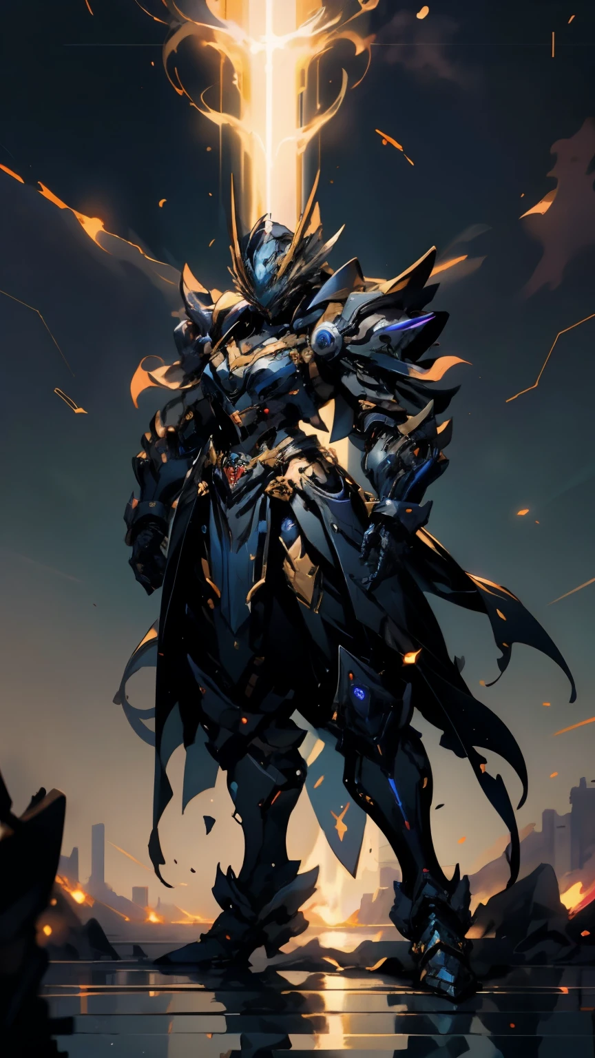 身着奇幻风格的全身盔甲的woman, A Crown Concepts fully enclosed helmet,Only the eyes are exposed, Composite plate, Full shoulder and hand protection, Light waist armor, Shin guards, The overall design is durable and flexible, ((The armor shines with golden light, With red and blue accents)), Exudes nobility, She floats above a fantastical, surreal, high-tech city, This character embodies a fantasy surreal armored hero carefully crafted in anime style, Exquisite and mature art style, (Queen Bee and Hybrid Concept Armor, plasma, vitality), ((element, elegant, goddess, woman:1.5)), Metal, HD, best quality, high resolution, Super detailed, Super Fine, Extremely refined, professional, Anatomically correct, Symmetrical face, Extremely detailed eyes and face, High quality eyes, creativity, original photo, 超HD, 32k, Natural light, Movie Lighting, masterpiece-anatomy-perfect, masterpiece:1.5