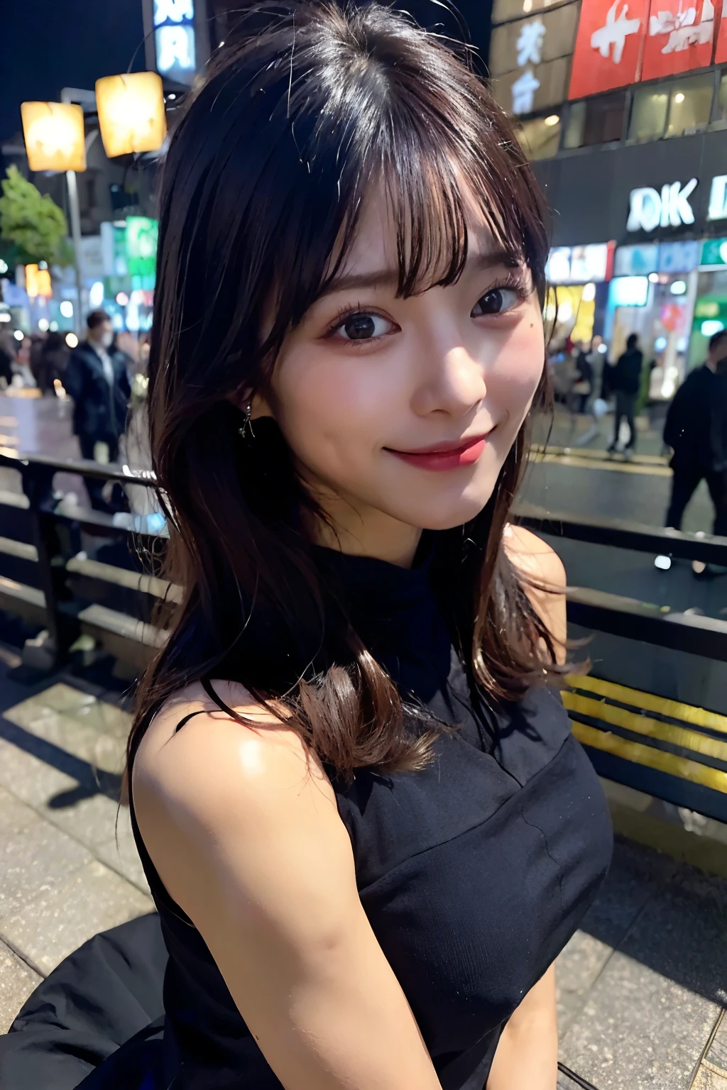 (highest quality、8k、32k、Masseter muscle area、Hmph:1.2)、profile、(Slim figure:1.2)、(Lips) 、19 years old、Cute pose、Unbelievably ridiculous、(Akihabara at night:1.3)、Halloween、Costumes 、huge 、double eyelid、Glowing Skin、Realistic Layer、Beautiful Face、(Laughter:1.3)、squat、(From above:1.2)、(Close-up:1.4)、Blurred Background、(Front Focus)、(dark: 1.6)、Fantasy art、Photorealistic、Professional Lighting、Highly detailed face、Awards、Deep Shadow