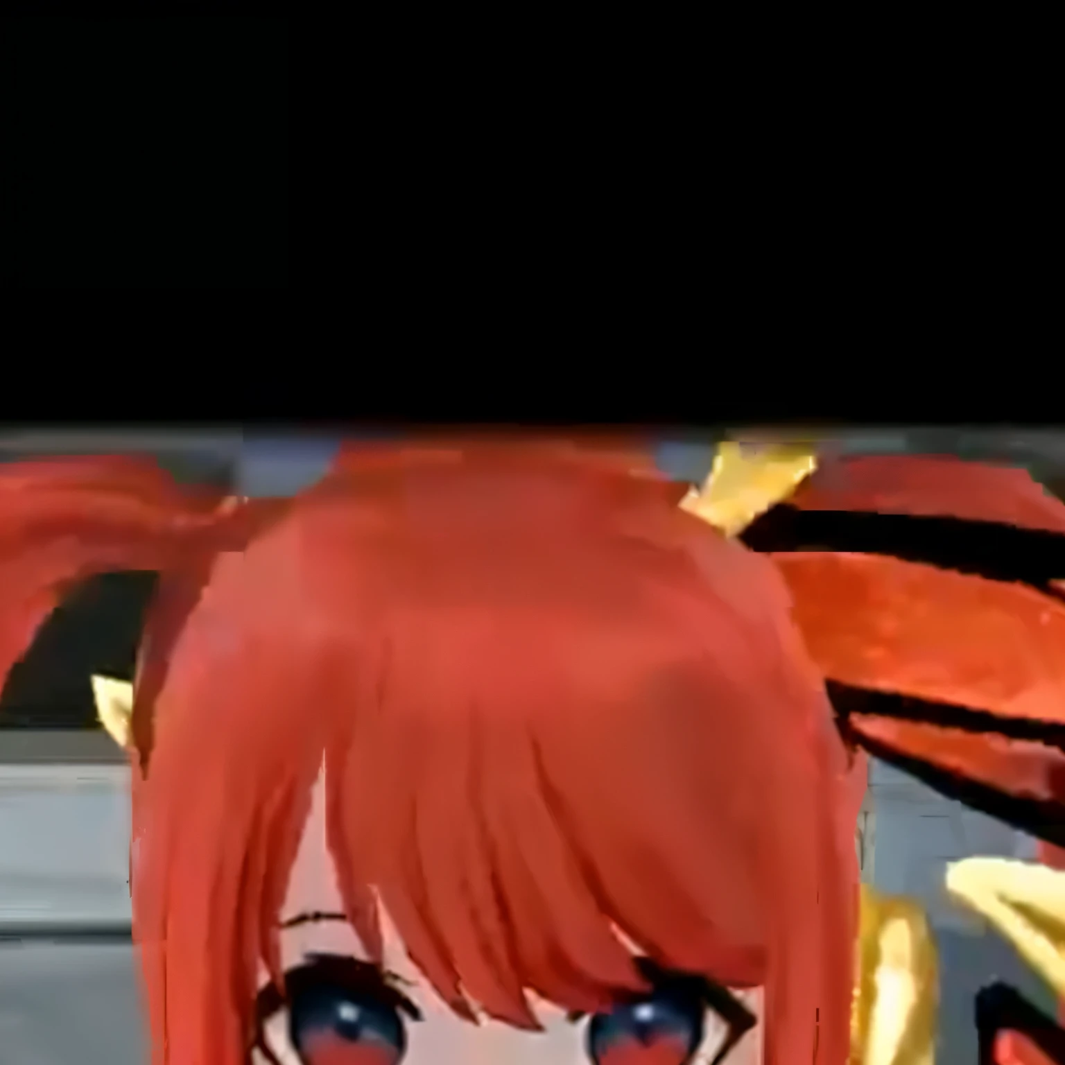 red long hair girl smile cute