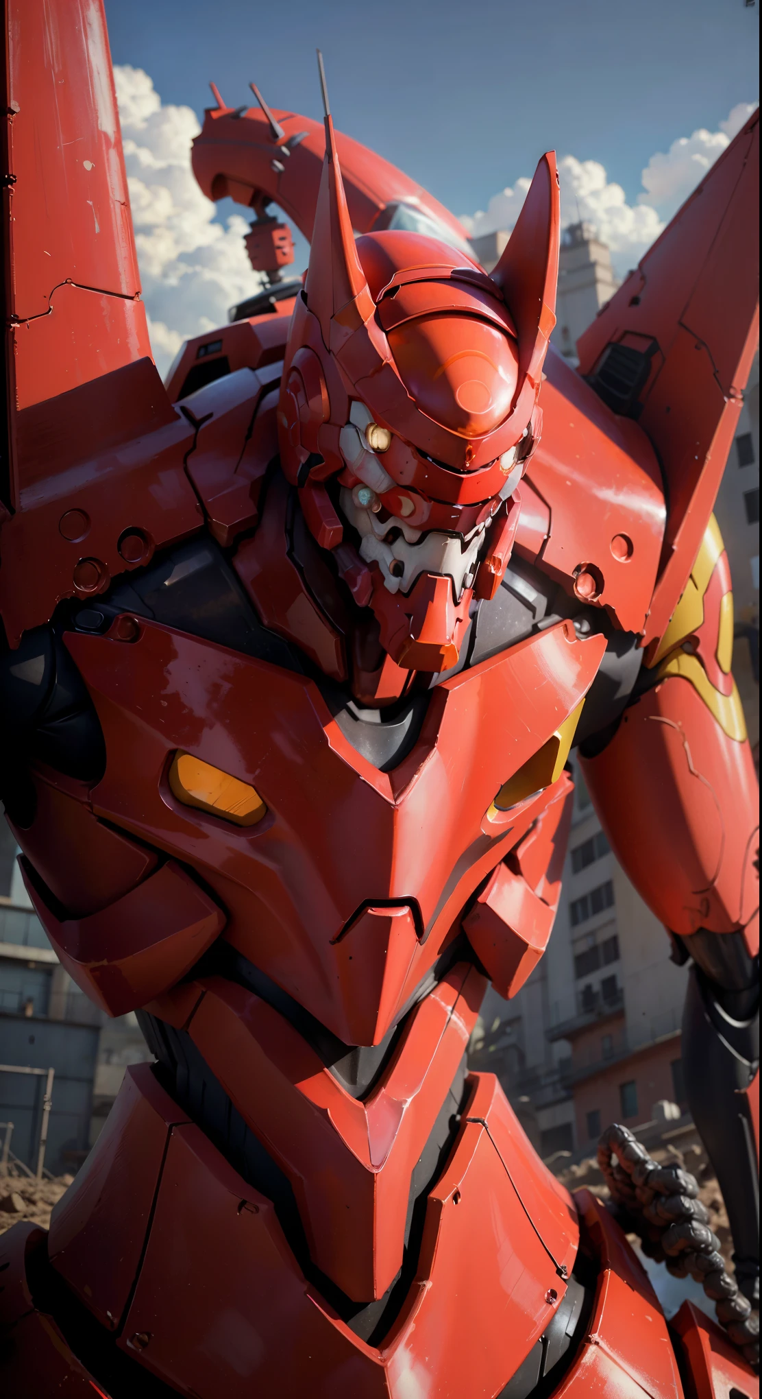 (Eva 02),asuka en traje rojo,robot gigante humanoide