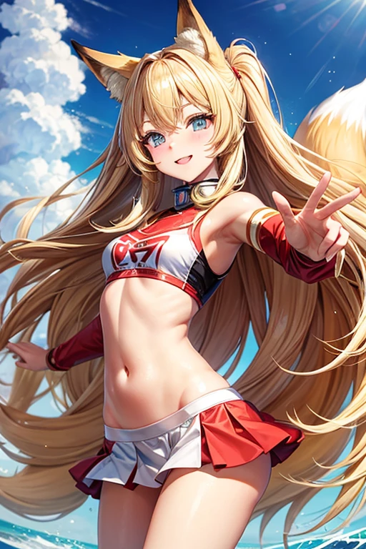 Fox Girl　Long blonde hair　Cheerleader　I&#39;m rooting for you　