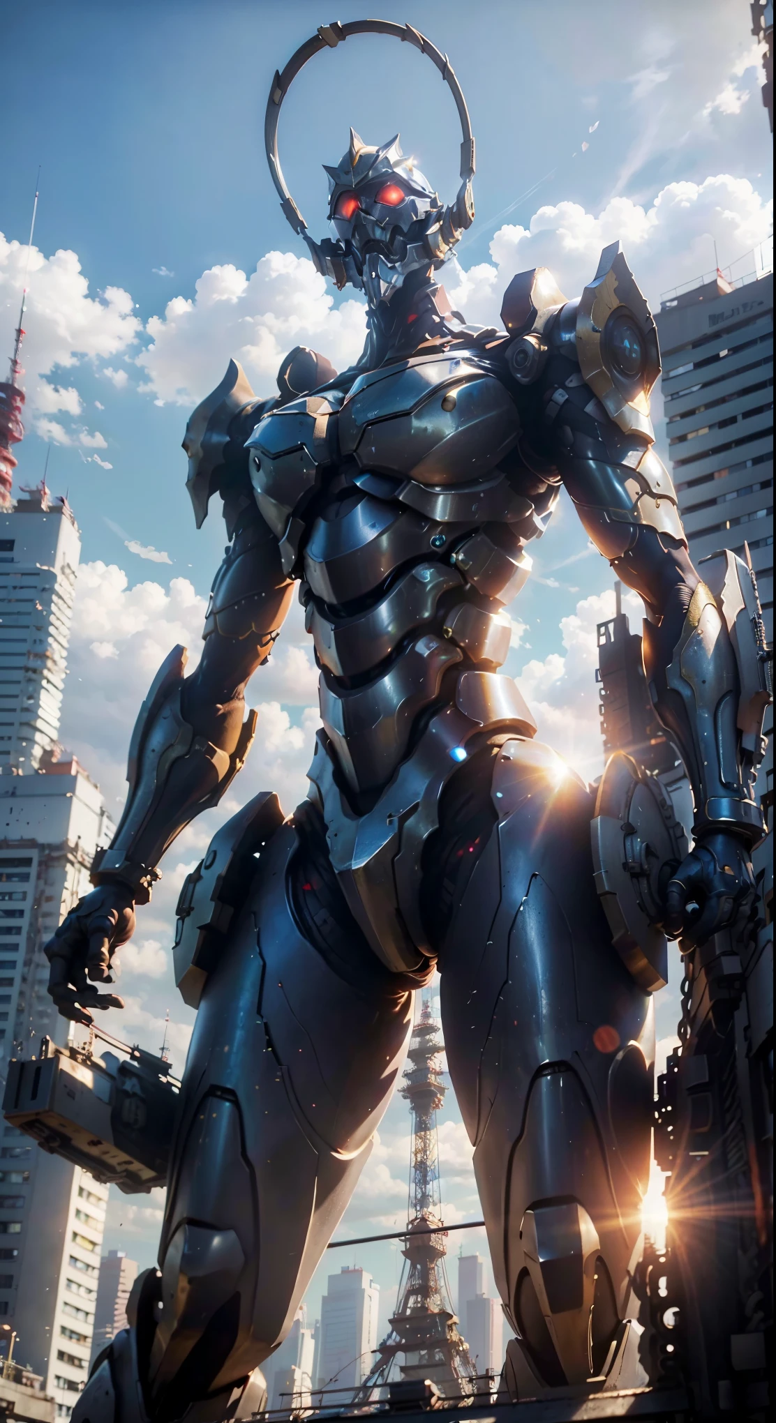 (masterpiece、8K、Ultra-delicate、hight resolution),(((Female Ultraman))),(((No muscles,large Boob))),nipples,(her head is tapering,The body is made of red and silver,blue armor,The arms present a streamlined design,On the chest there is a round calculator,Looks tall and thin,The overall shape is streamlined、Modern),posed for photo,city ruinackgroung details,NSFW,Cameltoe,((ass)),ass focus,the setting sun,((Open :1.2)),((wet :1.4)),(silver one braid:1.1),((red blush,Crying face)),from below,(muscular legs:1.3),(cum:1.2),((Shibari, arms behind back:1.4)), ((hands on back)), ((amarrada com cordas)), ((hands tied back)), ((rope restraint)),((big Dog collars:1.3)),sitting,metal collar,(from side:1.2)