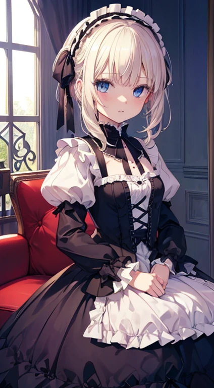 (Tabletop, highest quality:1.2), 8k, 85mm, Official Art, RAW Photos, Absurd, Platinum Blonde Hair, (blue eyes, ta Fashion, sweet loliGothic, dress:1.2), Idol&#39;s face, Upper Body, beautiful girl, Gardeniass, Copenhagen, Short sleeve, grace, Sophisticated, Gardenia, View your viewers, Film Grain, chromatic aberration, Sharp focus, Face Light, Dynamic Lighting, Cinema Lighting, Embarrassed expression, (((Pull up your skirt、White panties are visible)))、Beautiful and perfect legs, Clean and perfect hands